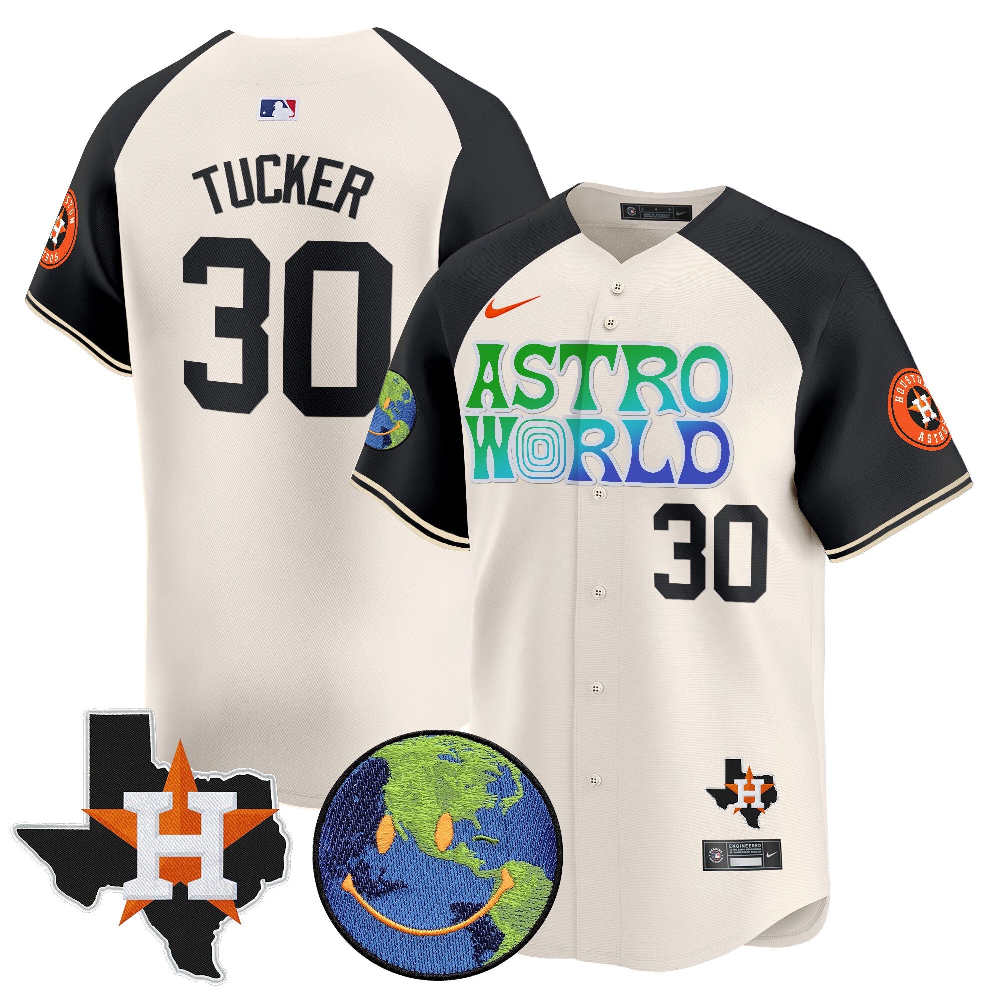 Men's Houston Astros Cactus Jack Astro World Vapor Premier Limited Jersey - All Stitched