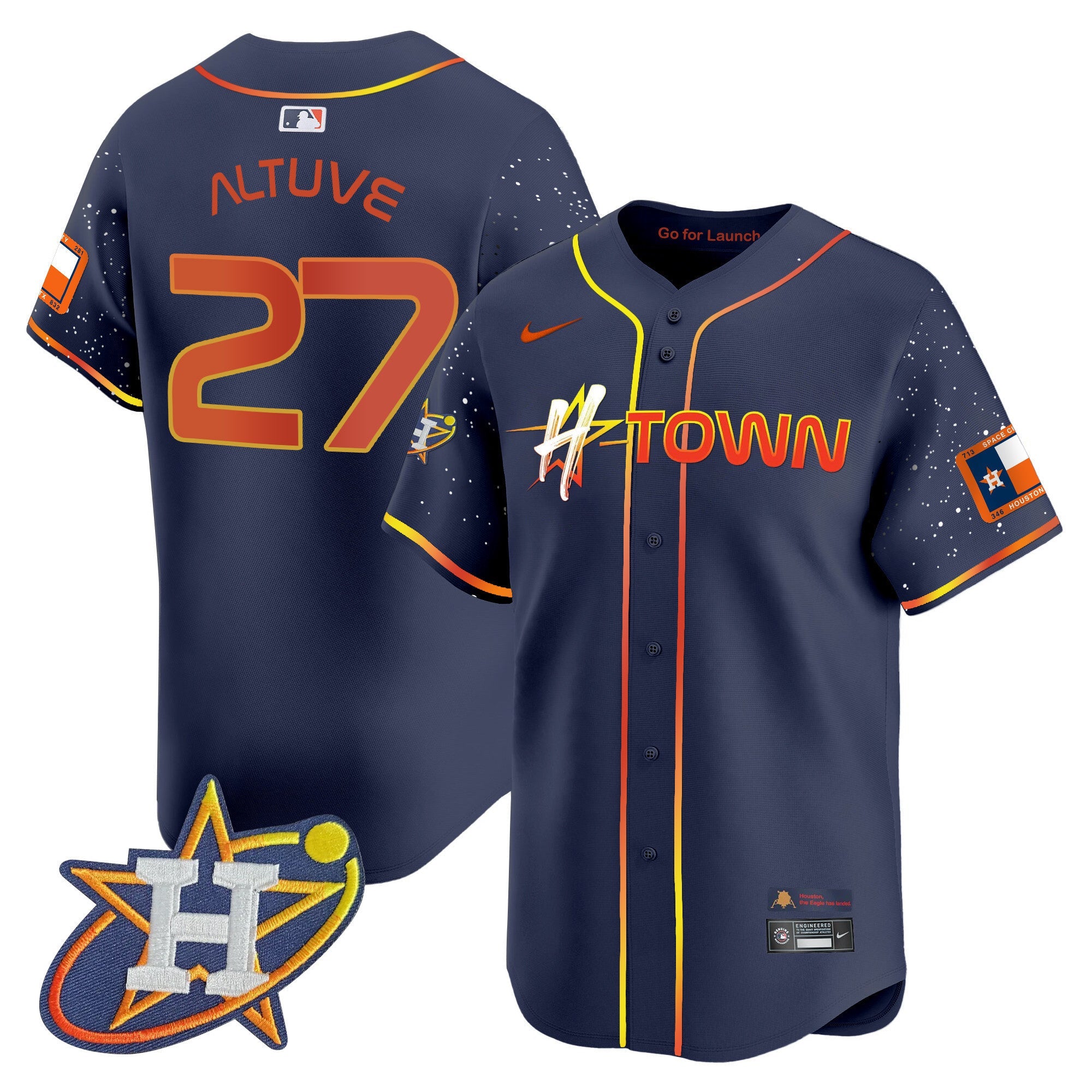 Men's Astros 2024 Space City H-Town Vapor Premier Limited Jersey - All Stitched