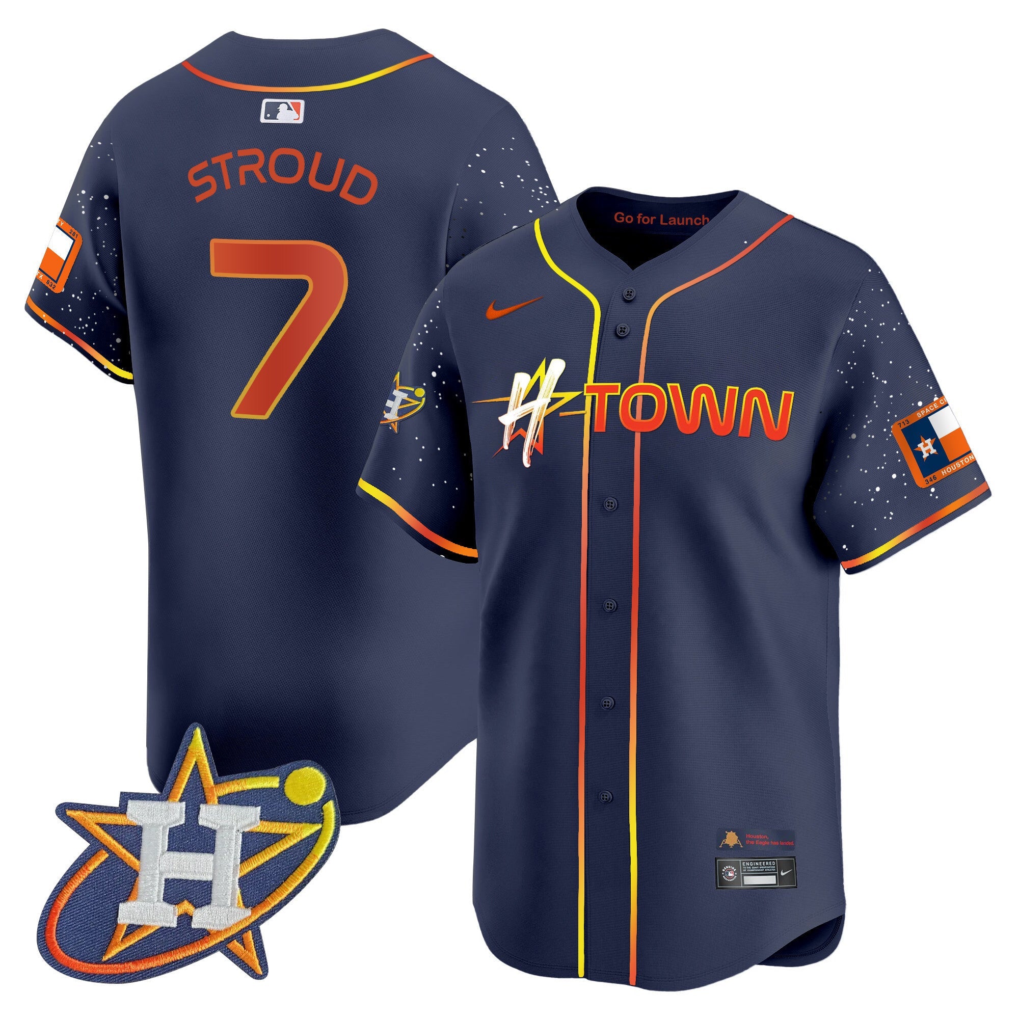 Men's Astros 2024 Space City H-Town Vapor Premier Limited Jersey - All Stitched