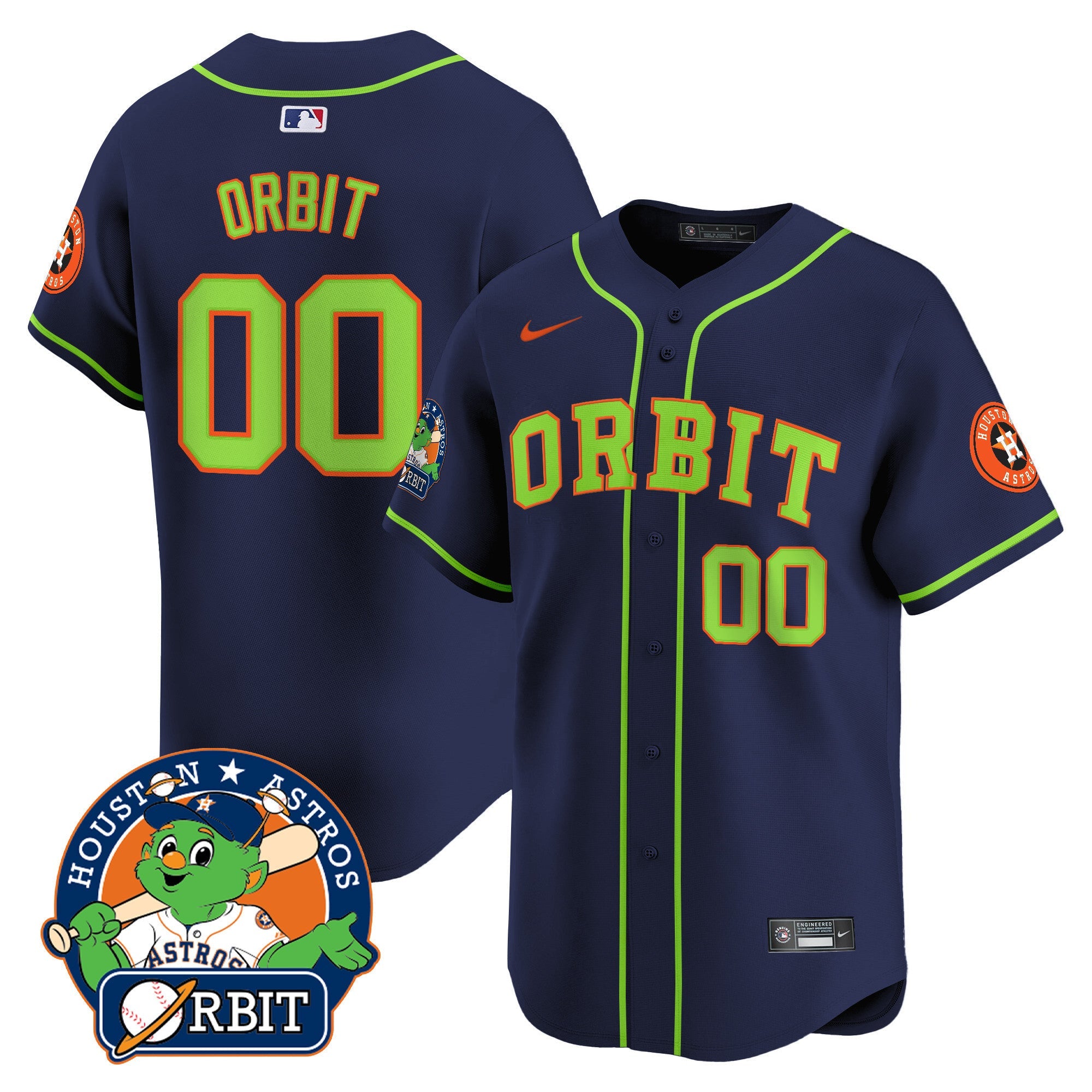 Men's Astros Orbit Patch Vapor Premier Limited Jersey - All Stitched