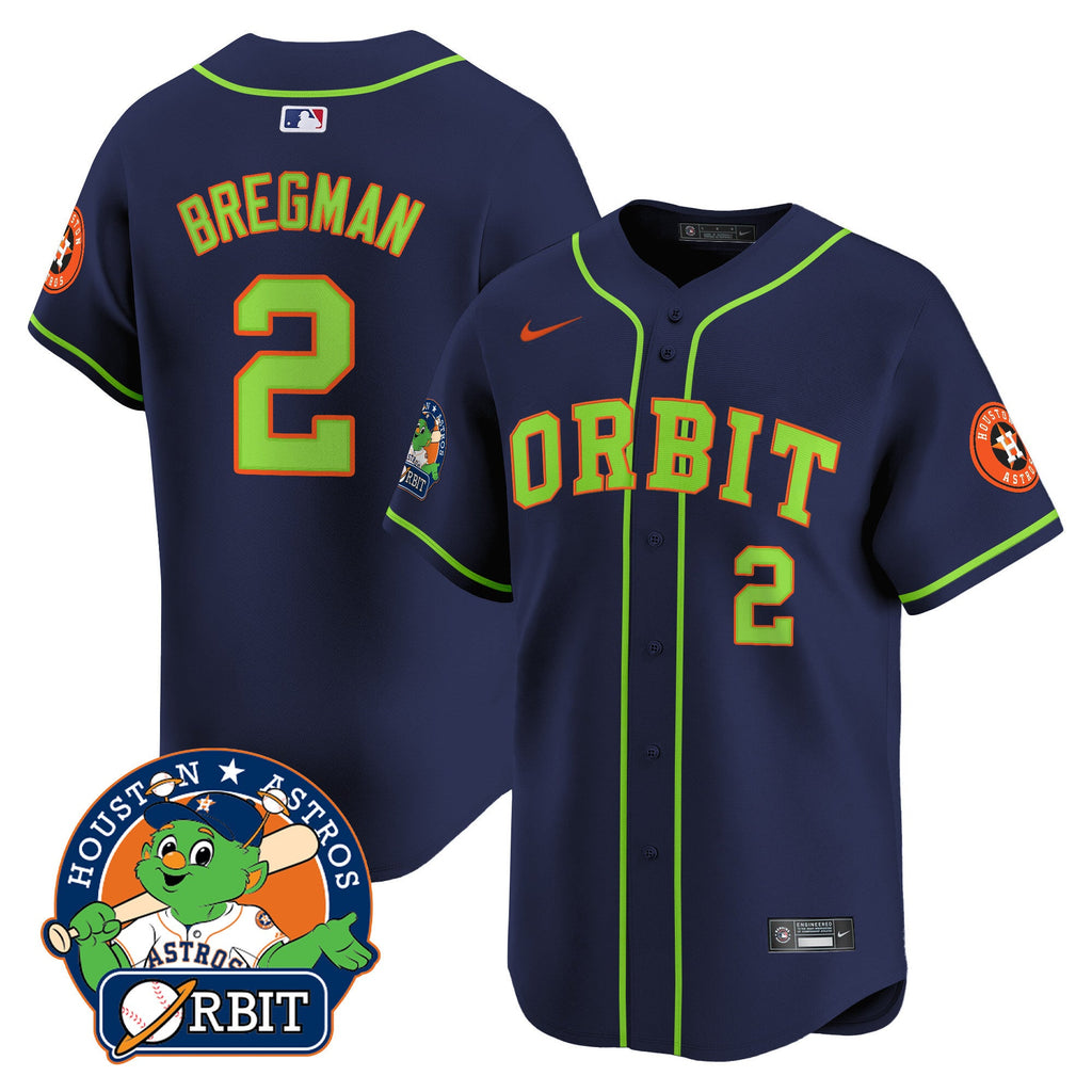 Men's Astros Orbit Patch Vapor Premier Limited Jersey - All Stitched