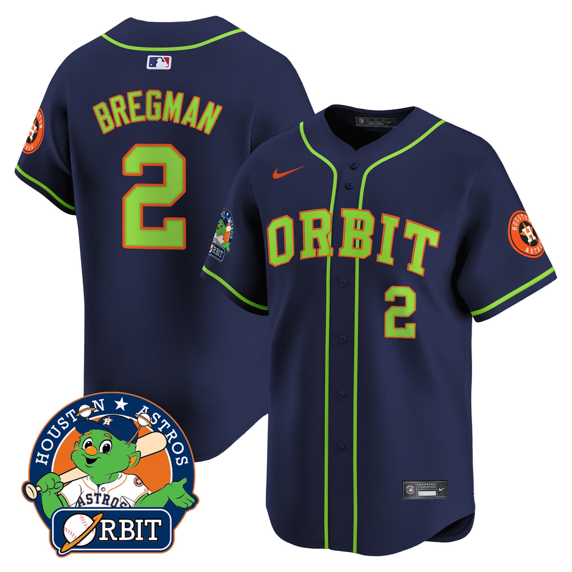 Men's Astros Orbit Patch Vapor Premier Limited Jersey - All Stitched