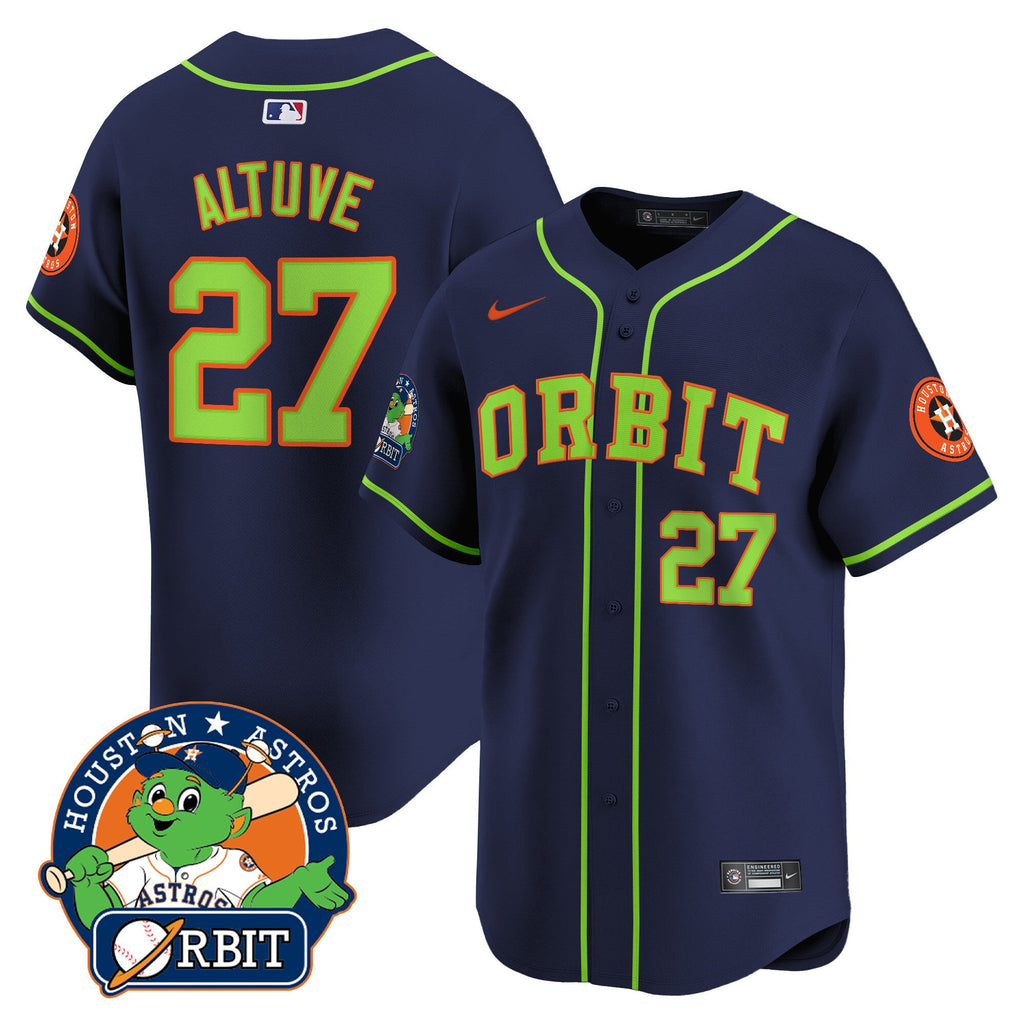 Men's Astros Orbit Patch Vapor Premier Limited Jersey - All Stitched