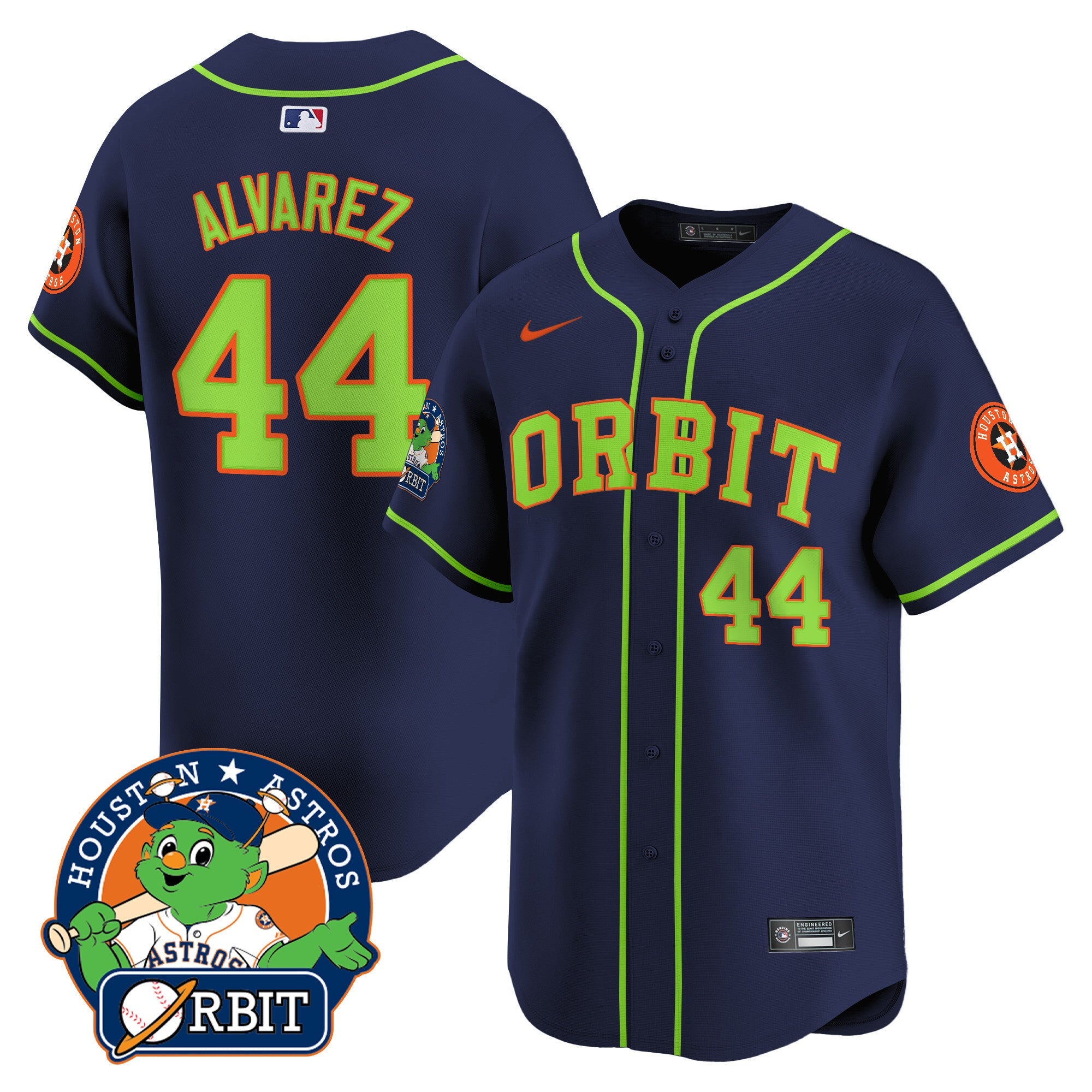 Men's Astros Orbit Patch Vapor Premier Limited Jersey - All Stitched