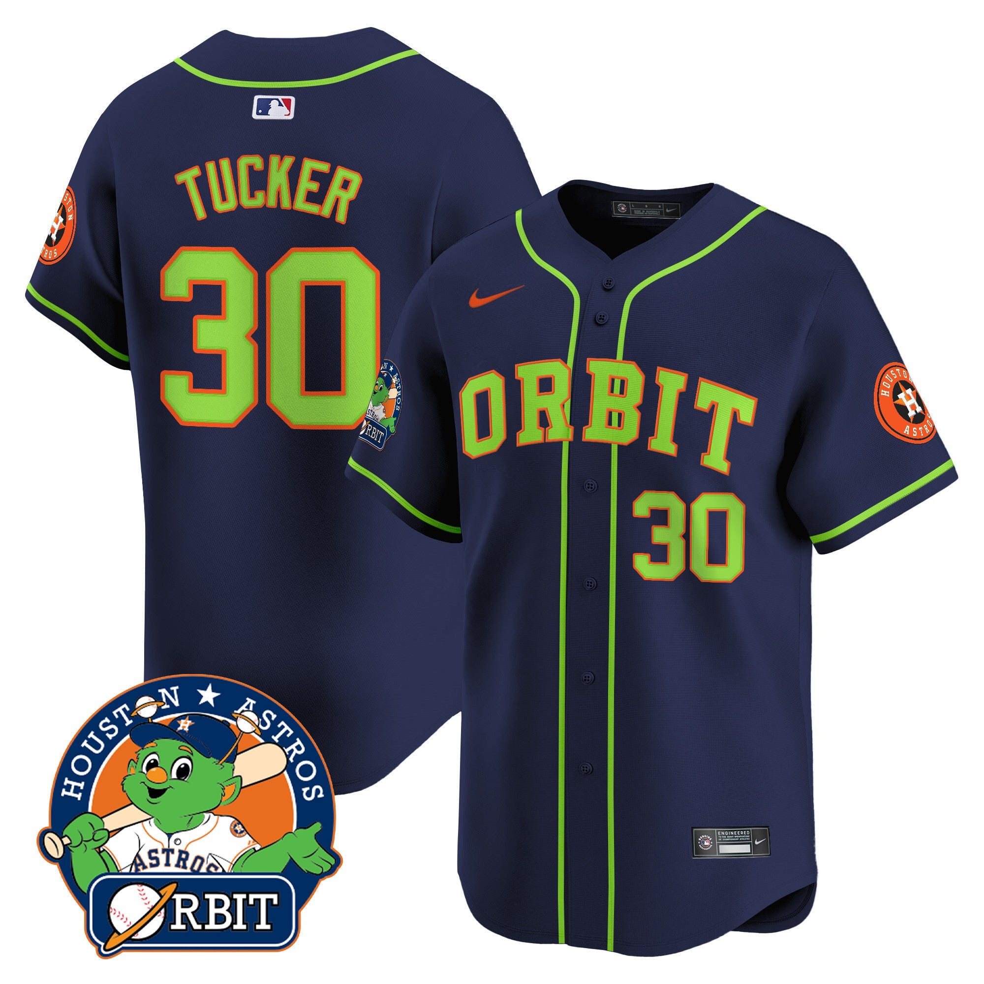 Men's Astros Orbit Patch Vapor Premier Limited Jersey - All Stitched