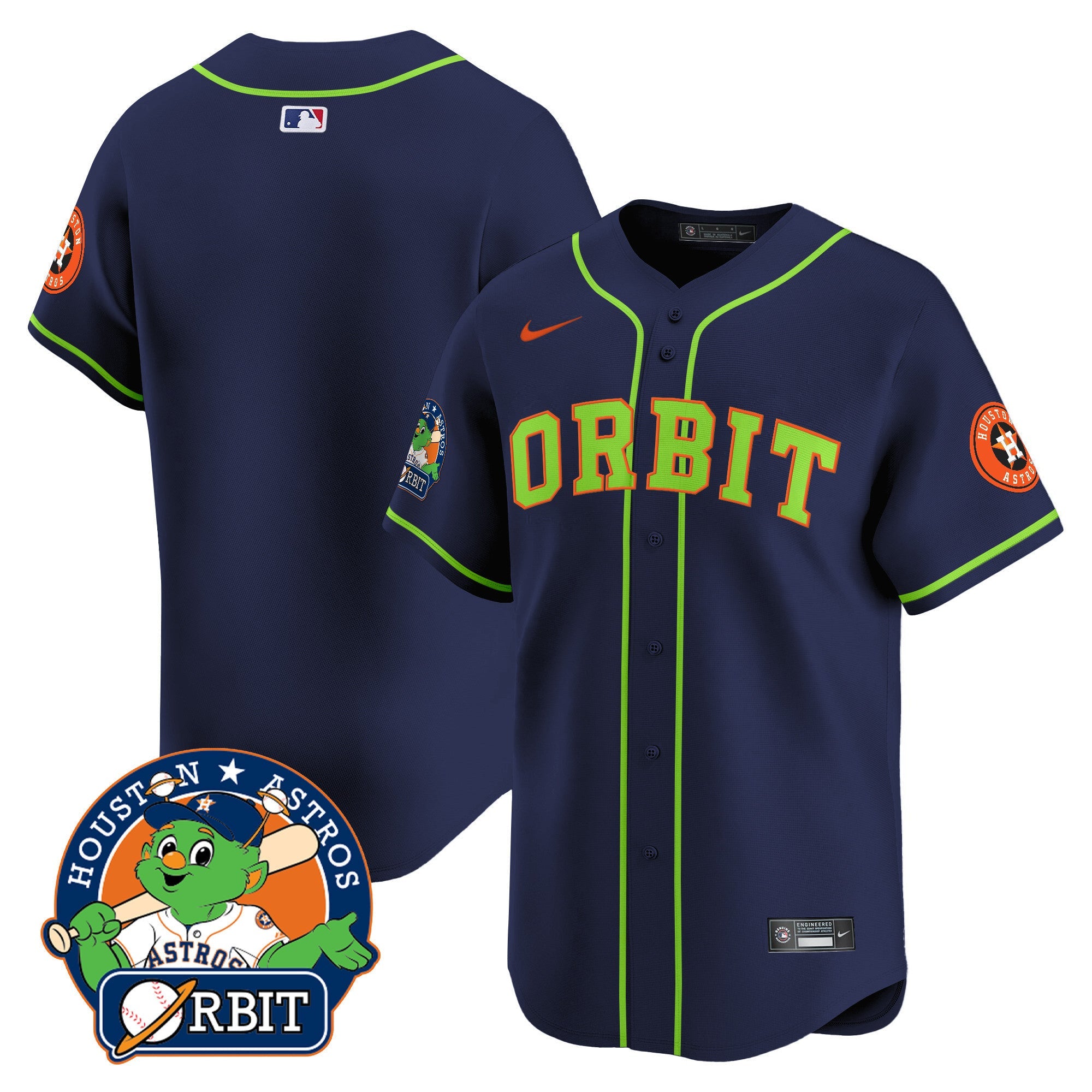 Men's Astros Orbit Patch Vapor Premier Limited Jersey - All Stitched