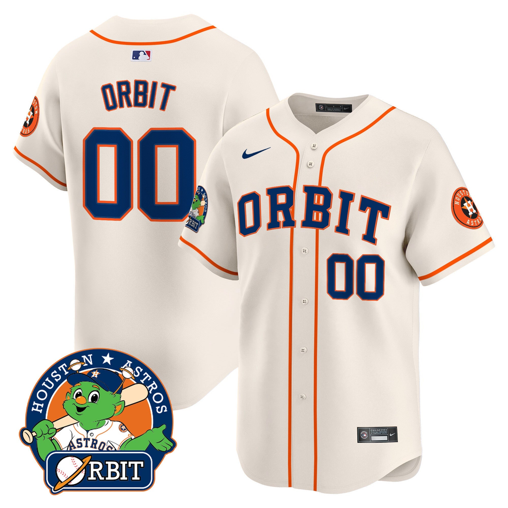 Men's Astros Orbit Patch Vapor Premier Limited Jersey - All Stitched