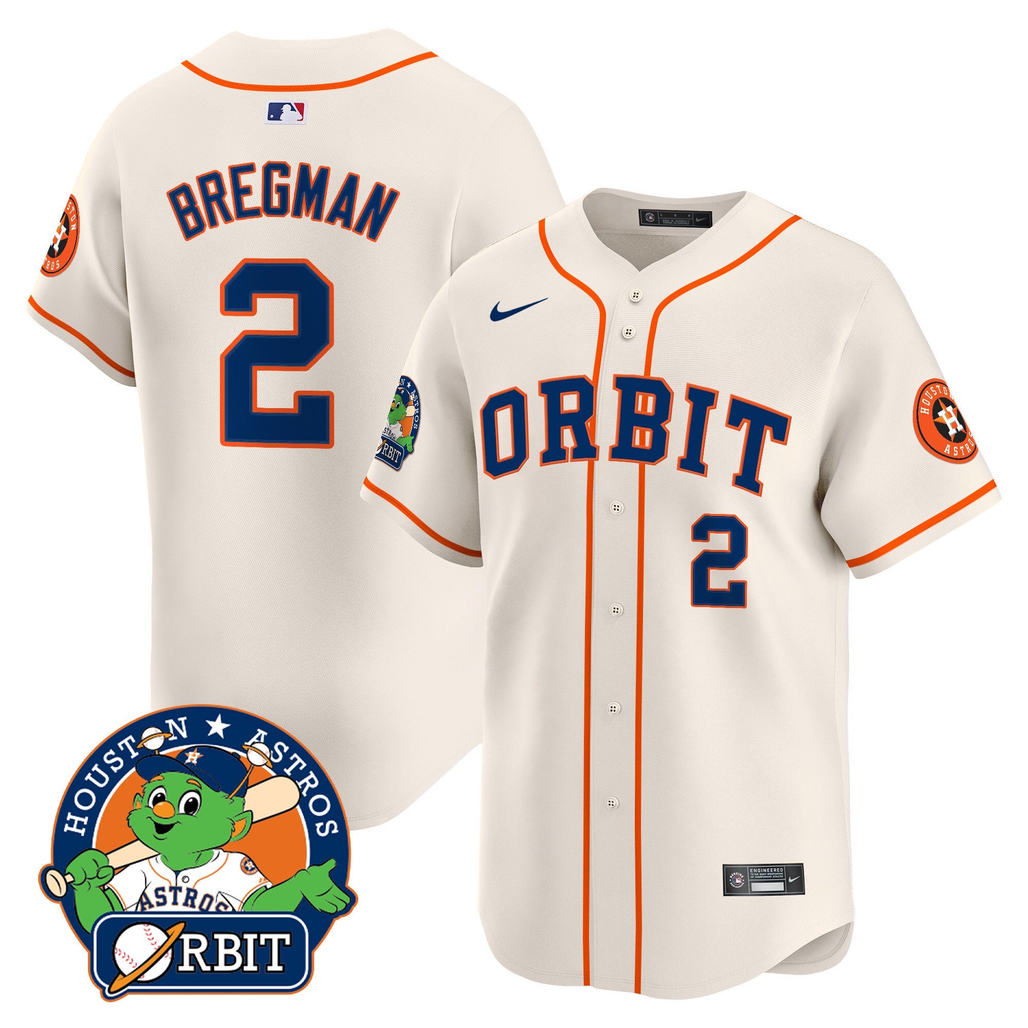 Men's Astros Orbit Patch Vapor Premier Limited Jersey - All Stitched