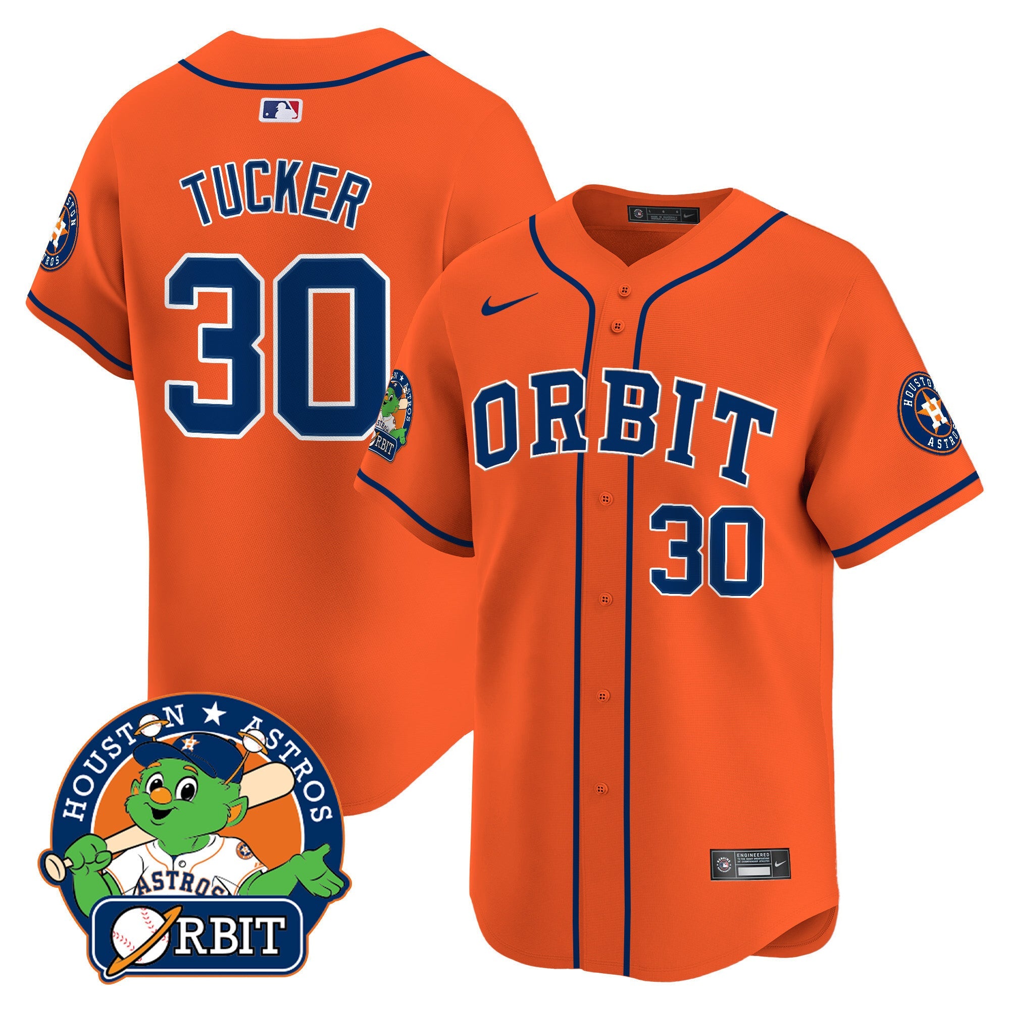 Men's Astros Orbit Patch Vapor Premier Limited Jersey - All Stitched