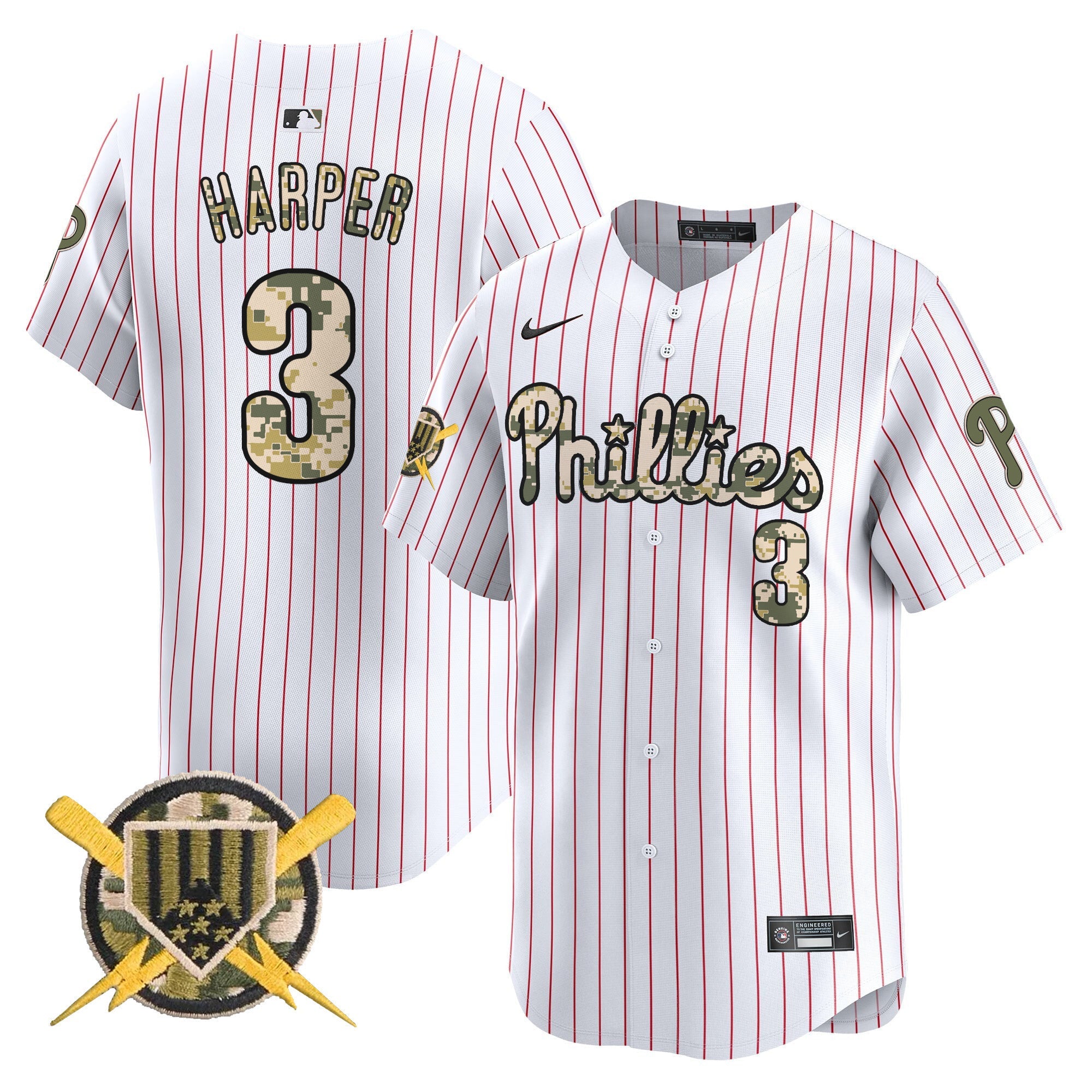 Men's Phillies Armed Forces Day Vapor Premier Limited Jersey - All Stitched