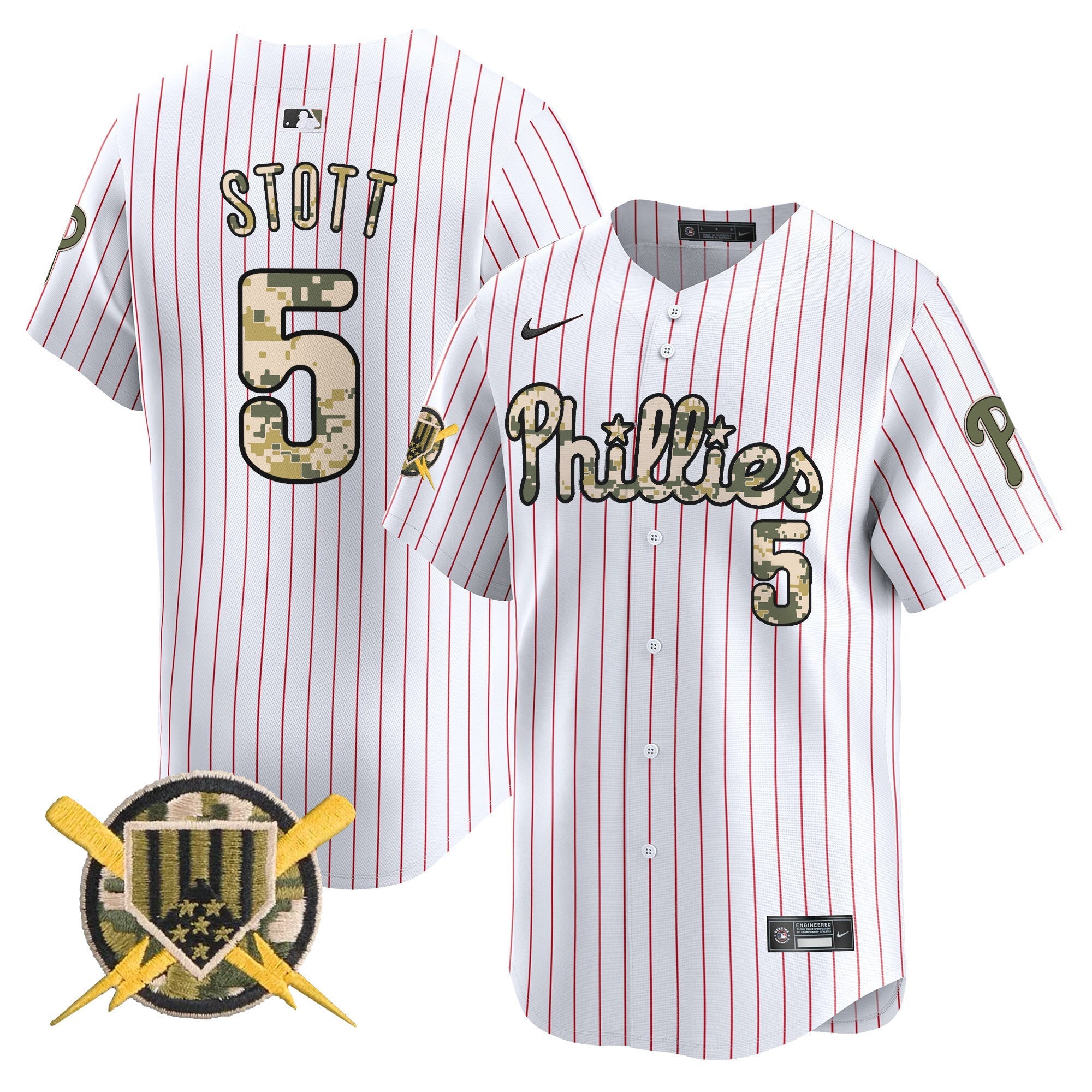 Men's Phillies Armed Forces Day Vapor Premier Limited Jersey - All Stitched