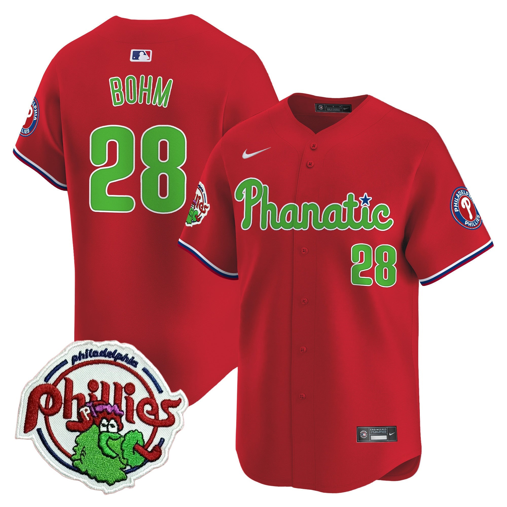Men's Phillies Phanatic Patch Vapor Premier Limited Jersey - All Stitched