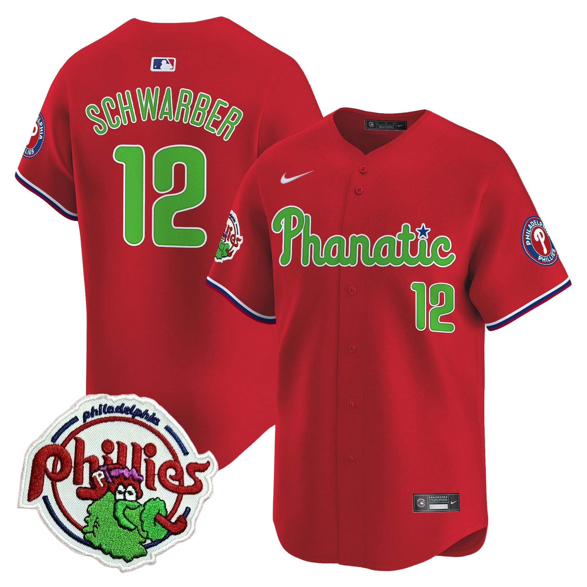 Men's Phillies Phanatic Patch Vapor Premier Limited Jersey - All Stitched