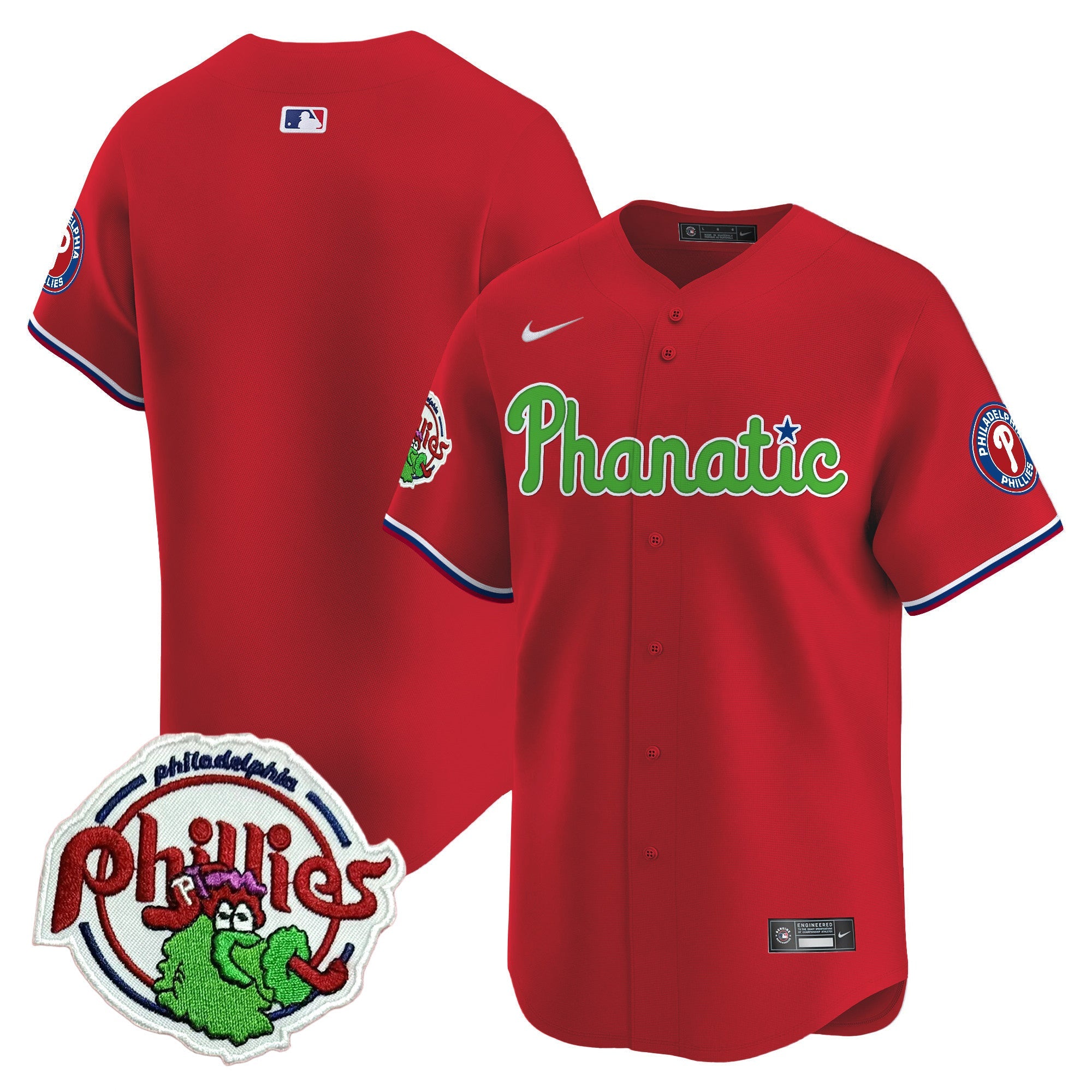 Men's Phillies Phanatic Patch Vapor Premier Limited Jersey - All Stitched