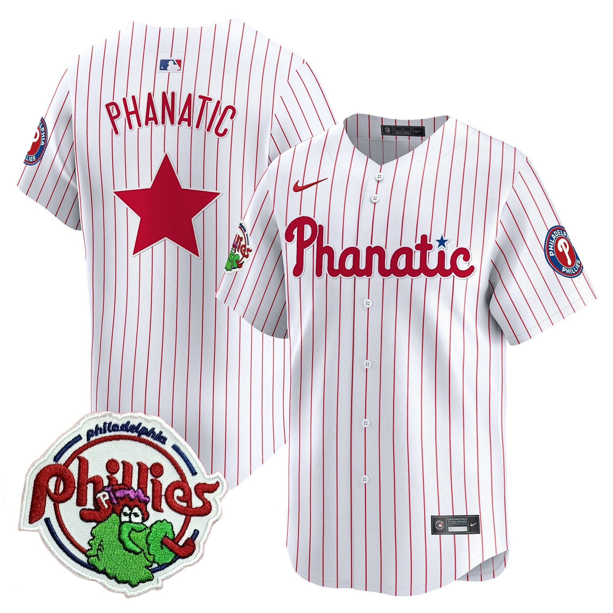 Men's Phillies Phanatic Patch Vapor Premier Limited Jersey - All Stitched
