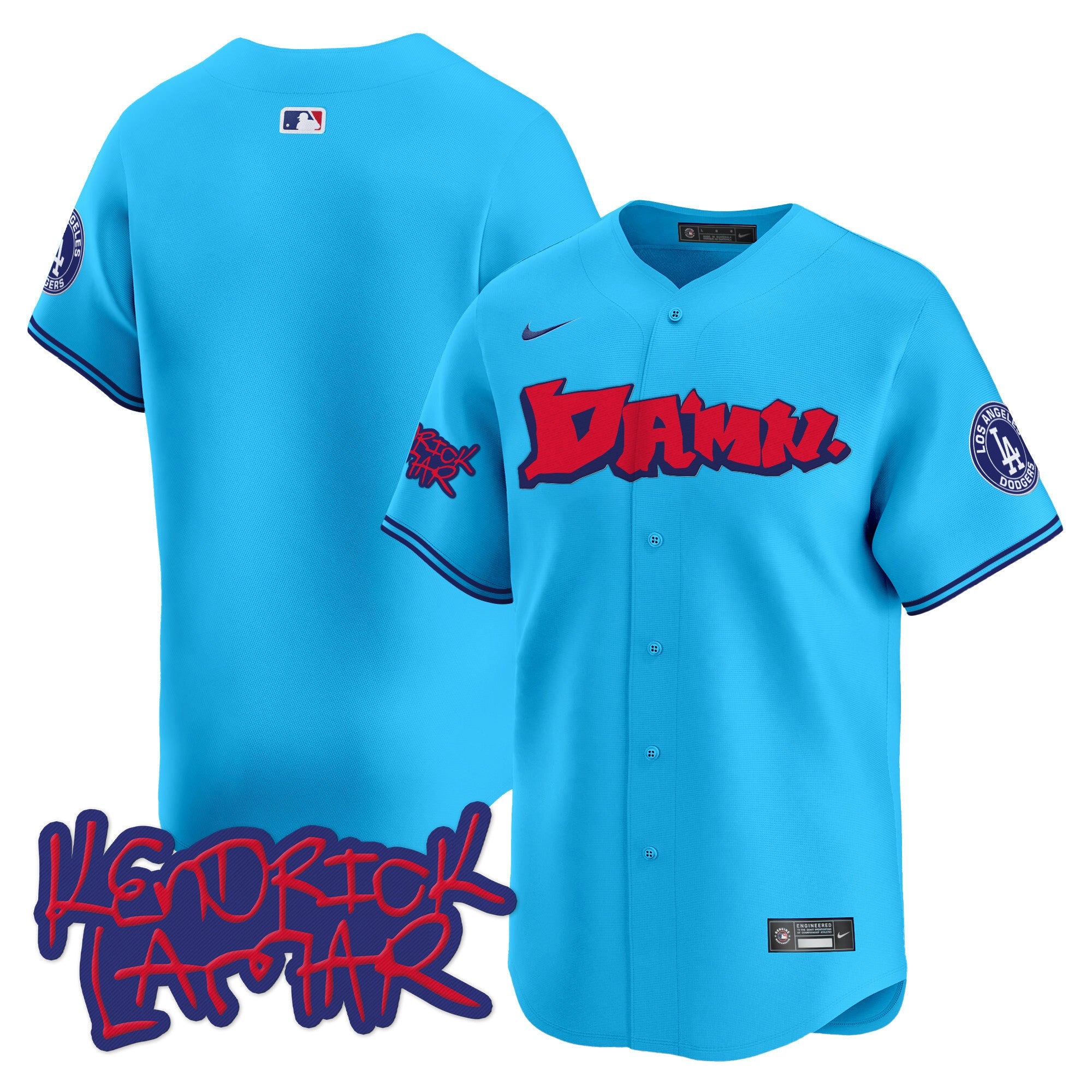 Men's Dodgers Kendrick Lamar Vapor Premier Limited Jersey - All Stitched