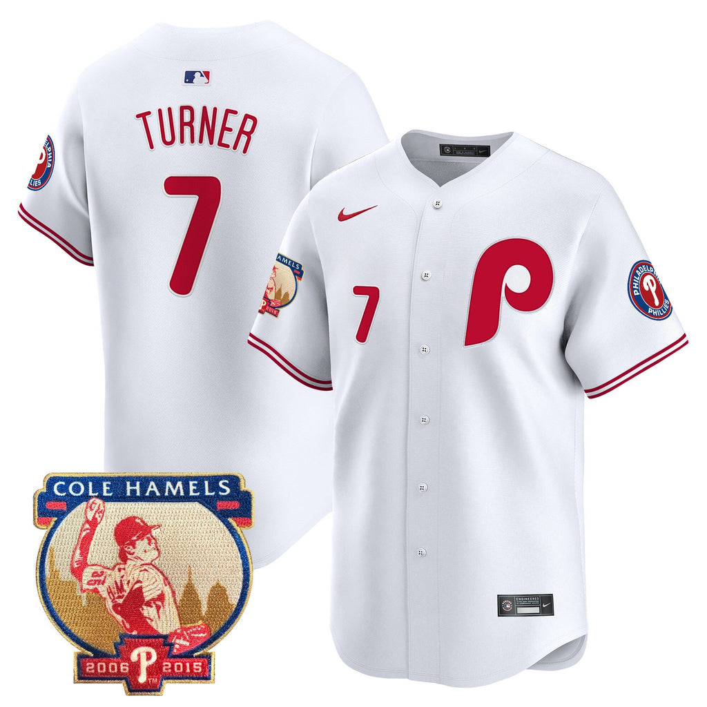 Men's Phillies Cole Hamels Patch Vapor Premier Limited Jersey - All Stitched