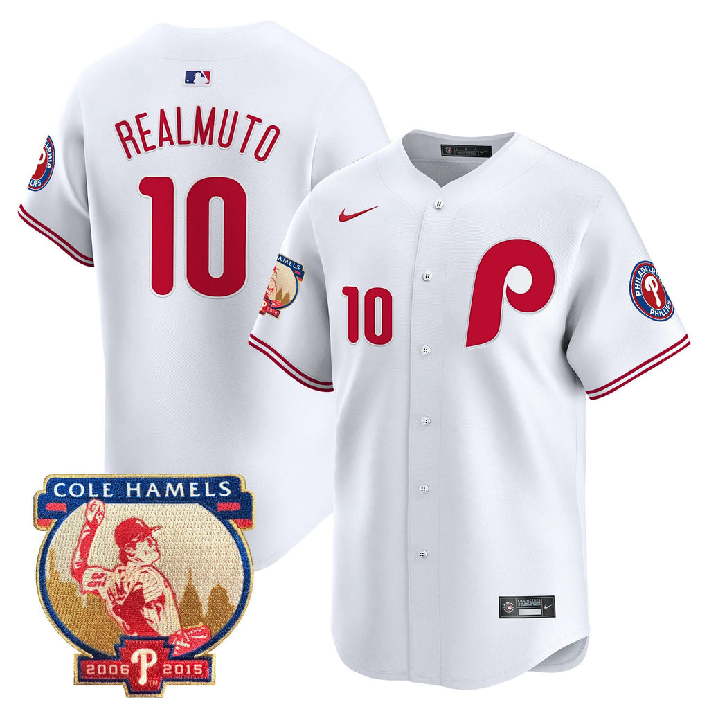 Men's Phillies Cole Hamels Patch Vapor Premier Limited Jersey - All Stitched