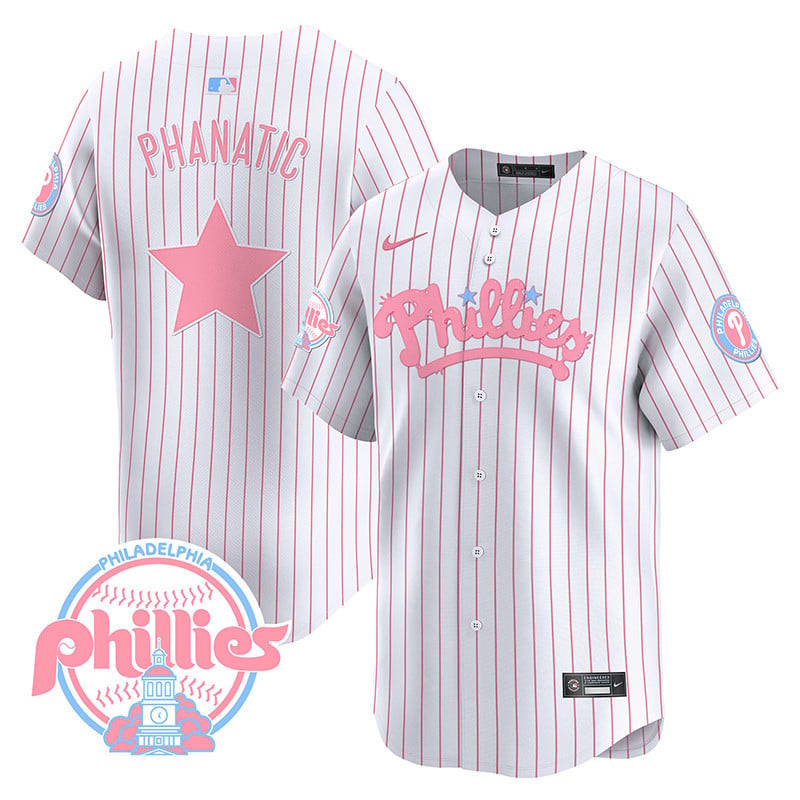 Men's Phillies Bubblegum Pink Vapor Premier Limited Jersey - All Stitched