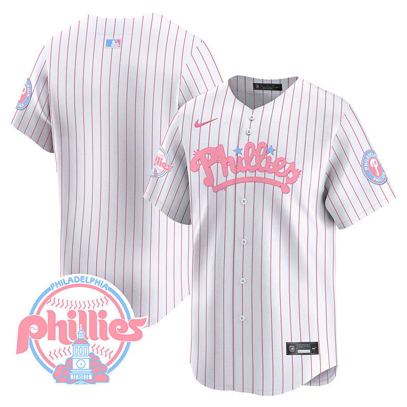 Men's Phillies Bubblegum Pink Vapor Premier Limited Jersey - All Stitched