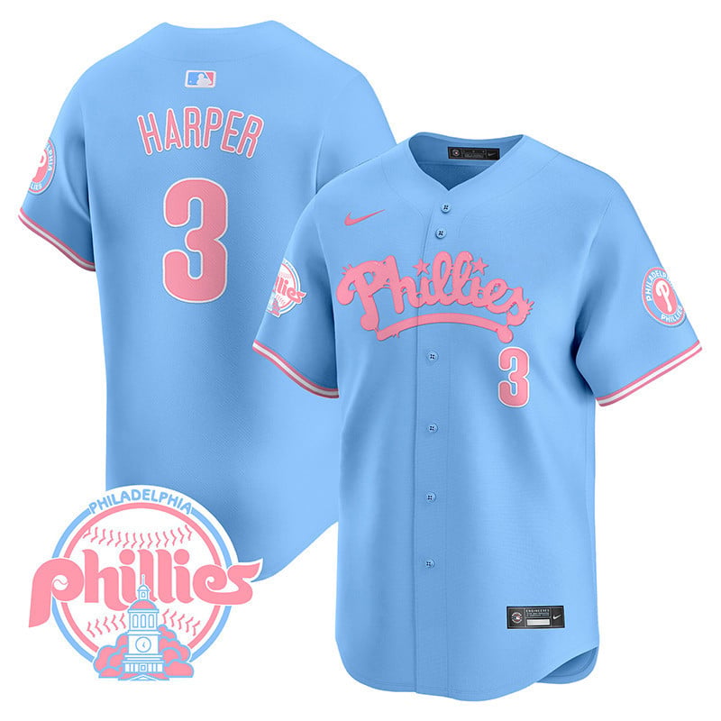 Men's Phillies Bubblegum Pink Vapor Premier Limited Jersey - All Stitched