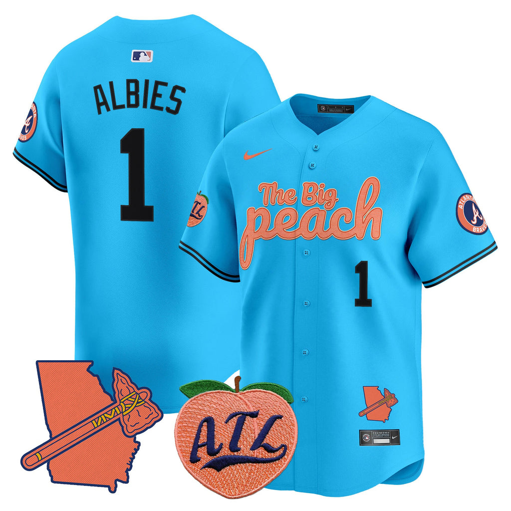 Men's Atlanta Braves The Big Peach Vapor Premier Limited Jersey - All Stitched