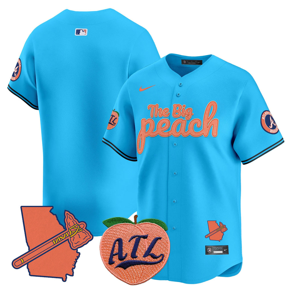 Men's Atlanta Braves The Big Peach Vapor Premier Limited Jersey - All Stitched