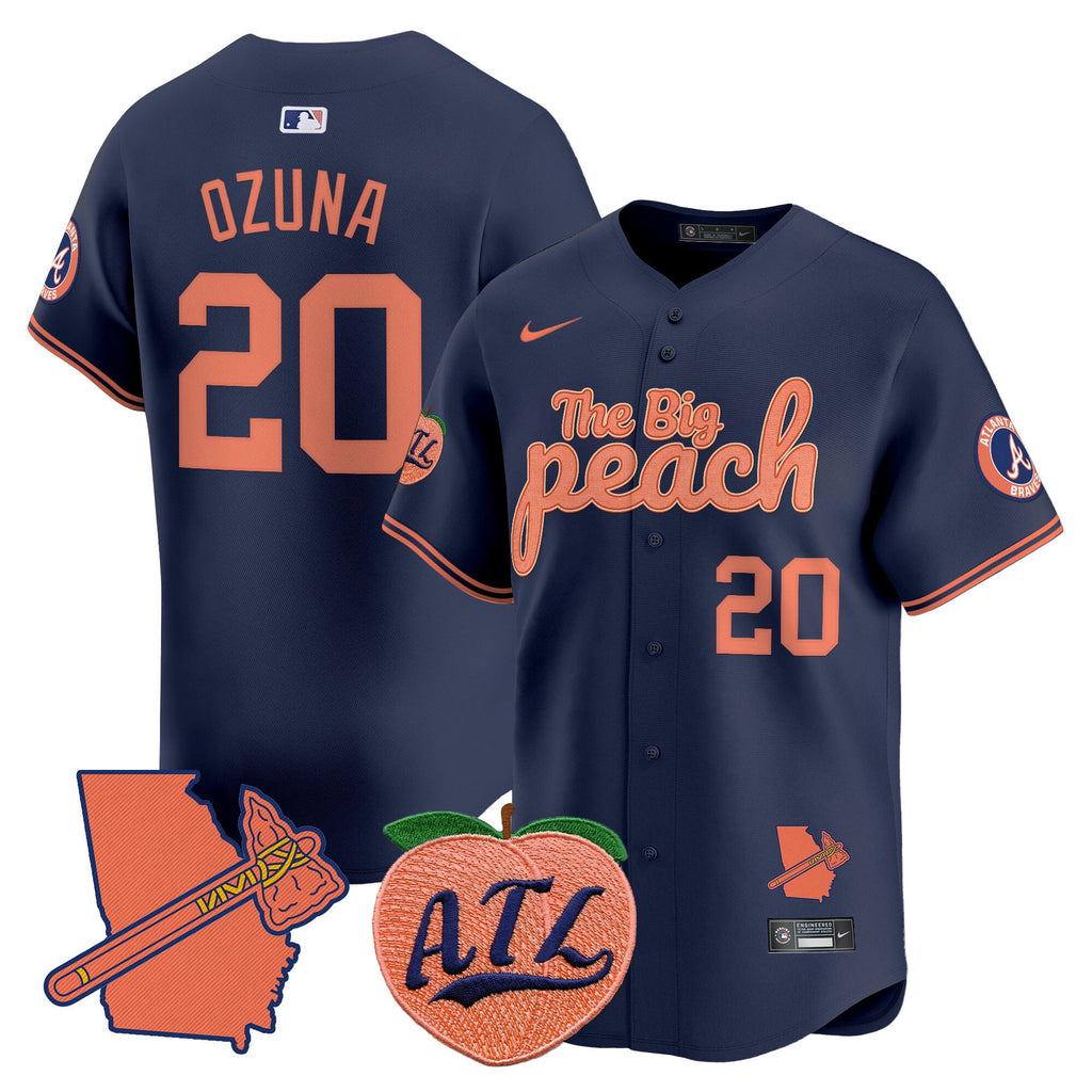 Men's Atlanta Braves The Big Peach Vapor Premier Limited Jersey - All Stitched
