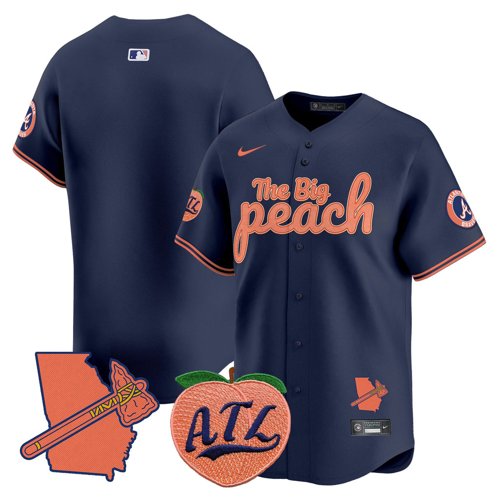 Men's Atlanta Braves The Big Peach Vapor Premier Limited Jersey - All Stitched