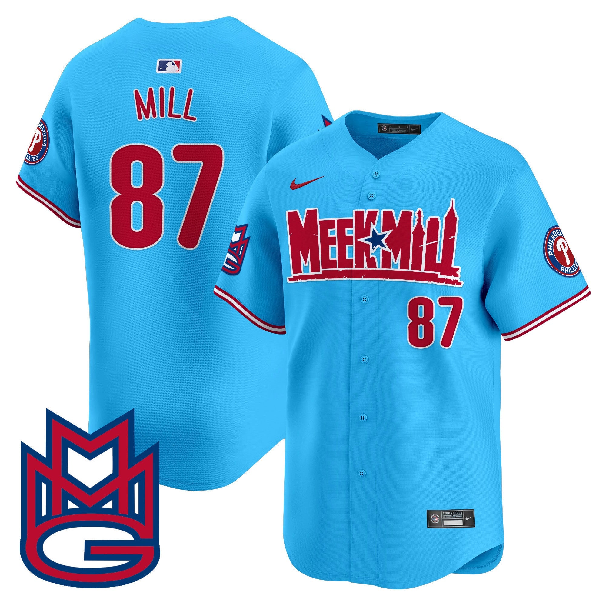 Men's Phillies Meek Mill Vapor Premier Limited Jersey - All Stitched