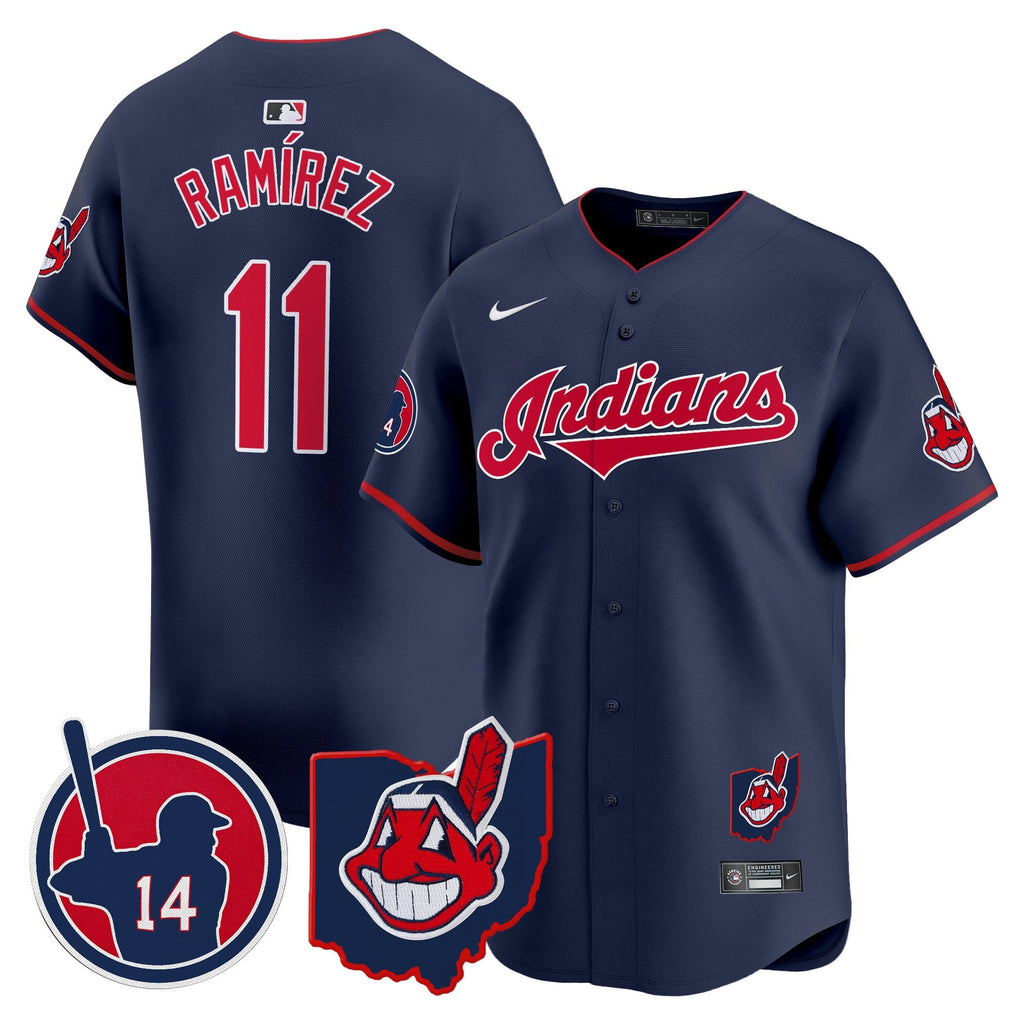 Men's Cleveland Indians Larry Doby Patch Vapor Premier Limited Jersey - All Stitched
