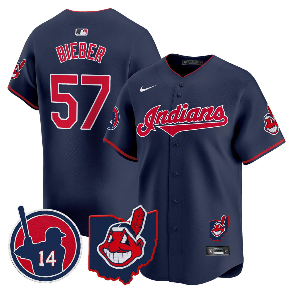 Men's Cleveland Indians Larry Doby Patch Vapor Premier Limited Jersey - All Stitched