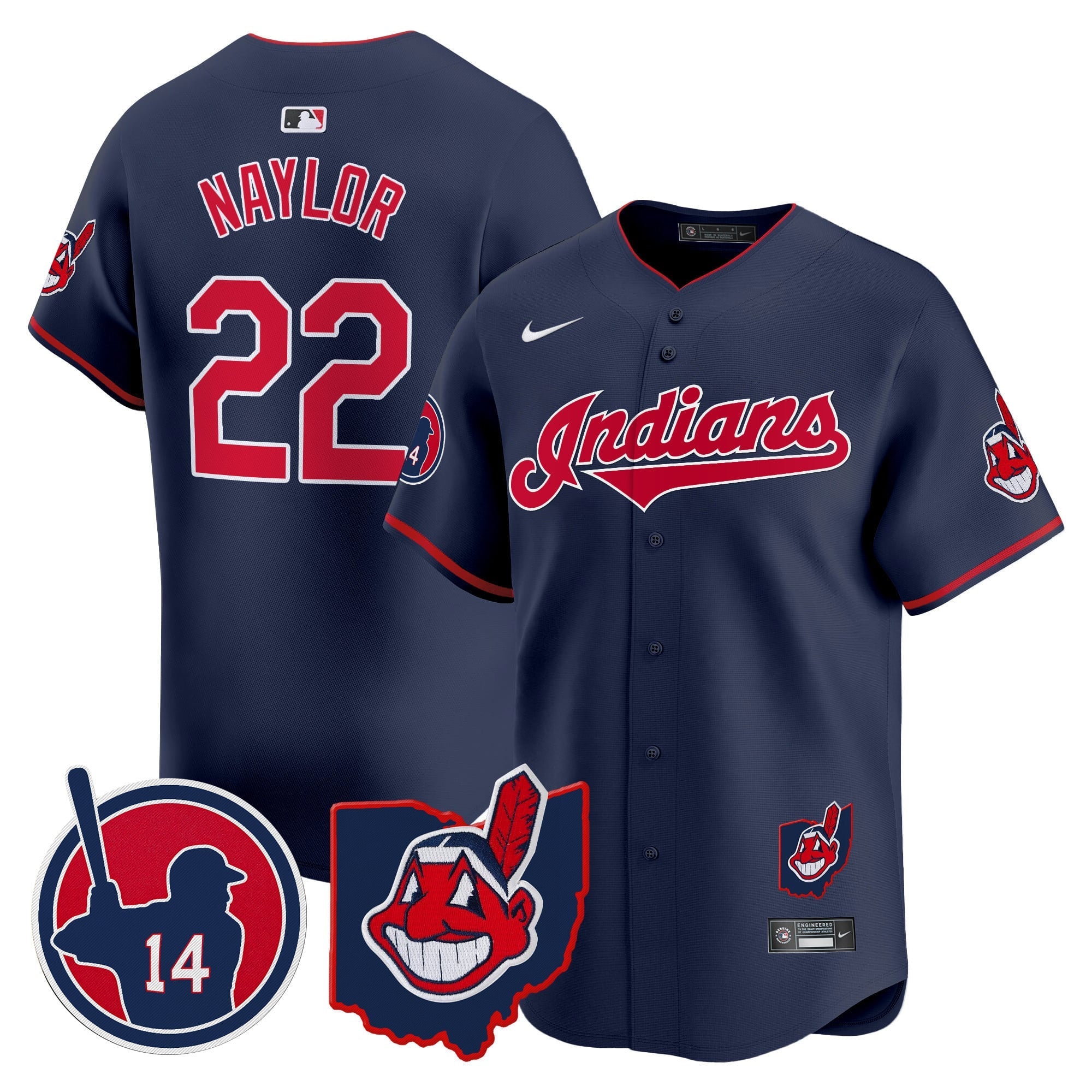 Men's Cleveland Indians Larry Doby Patch Vapor Premier Limited Jersey - All Stitched