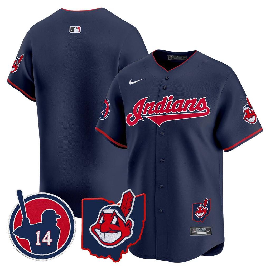 Men's Cleveland Indians Larry Doby Patch Vapor Premier Limited Jersey - All Stitched
