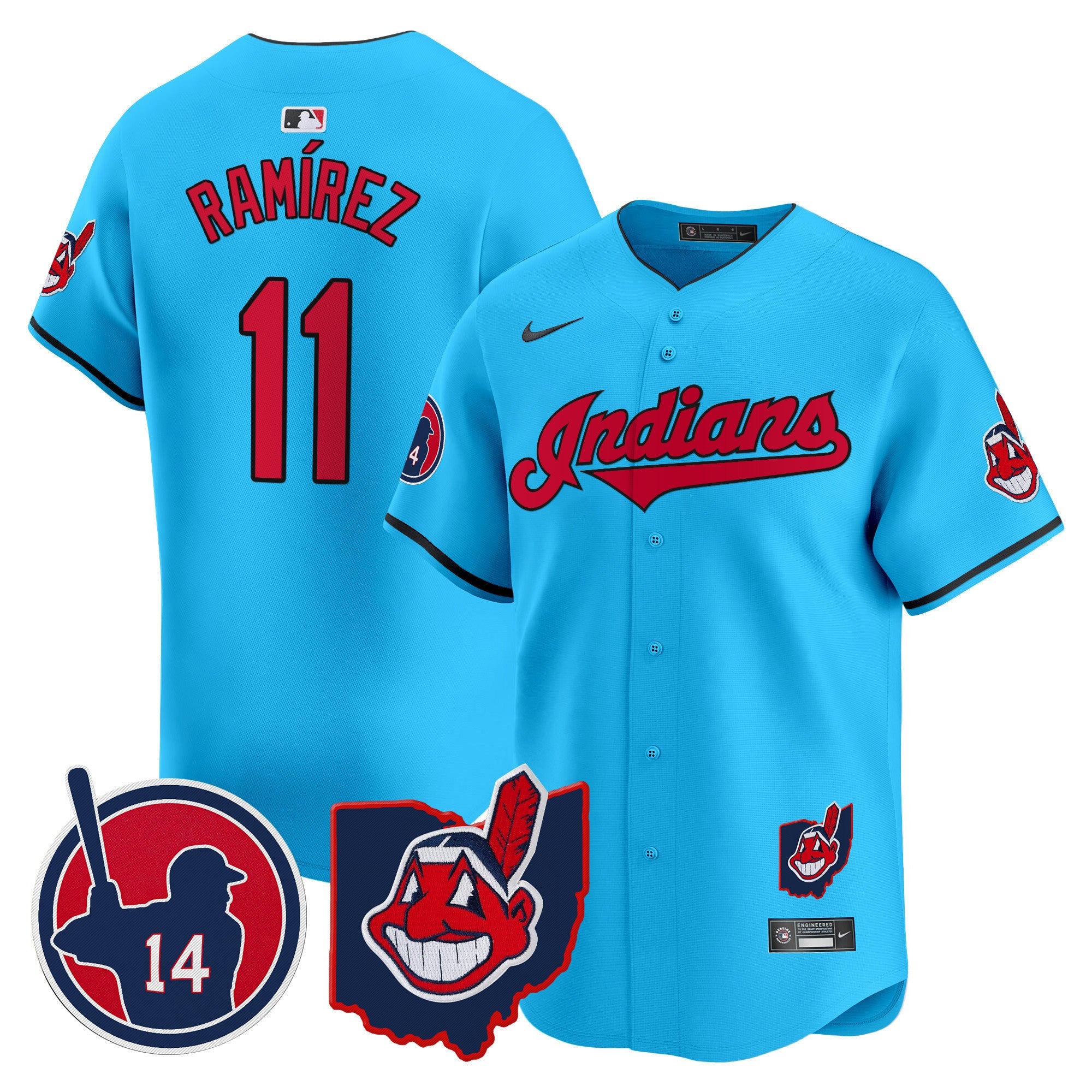 Men's Cleveland Indians Larry Doby Patch Vapor Premier Limited Jersey - All Stitched
