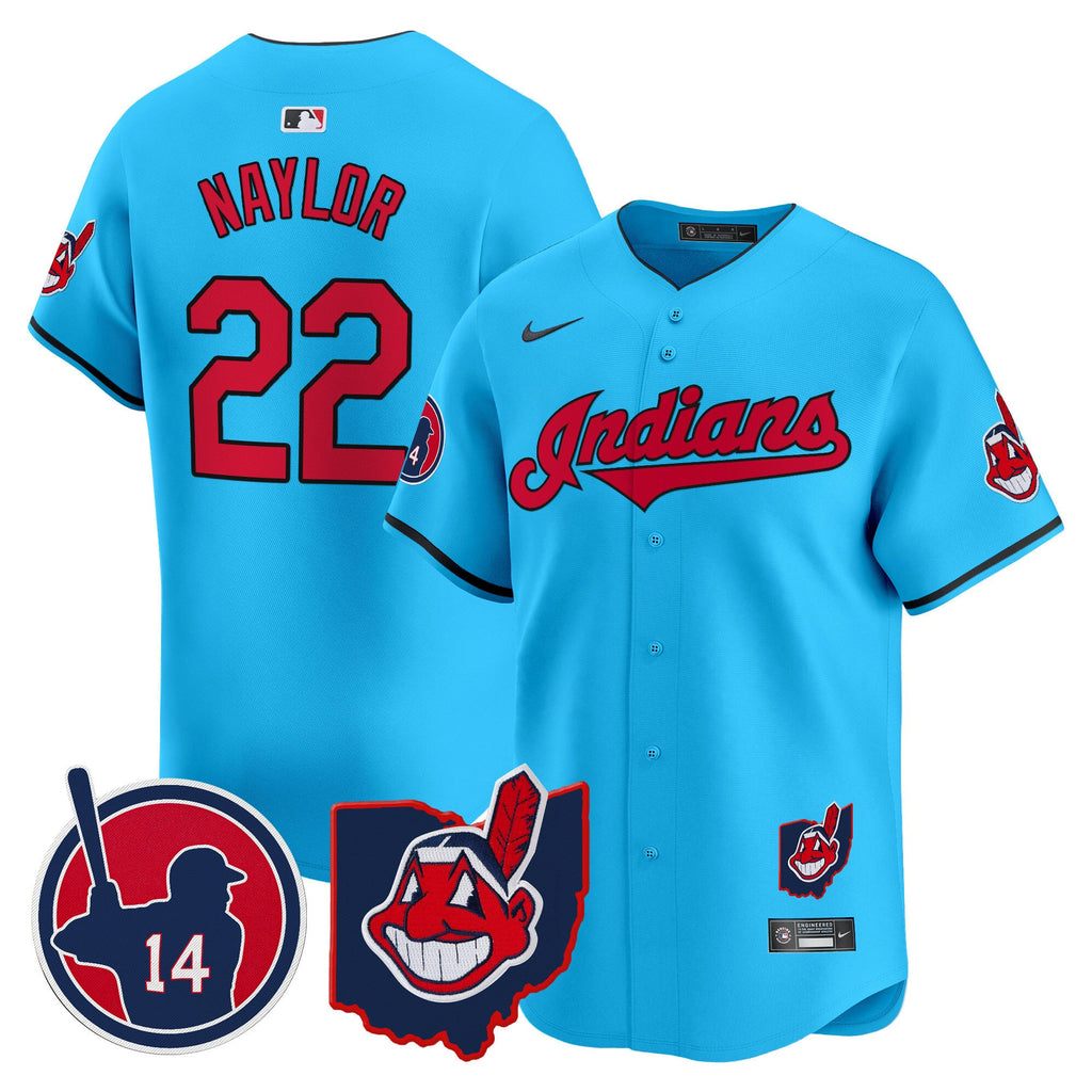 Men's Cleveland Indians Larry Doby Patch Vapor Premier Limited Jersey - All Stitched