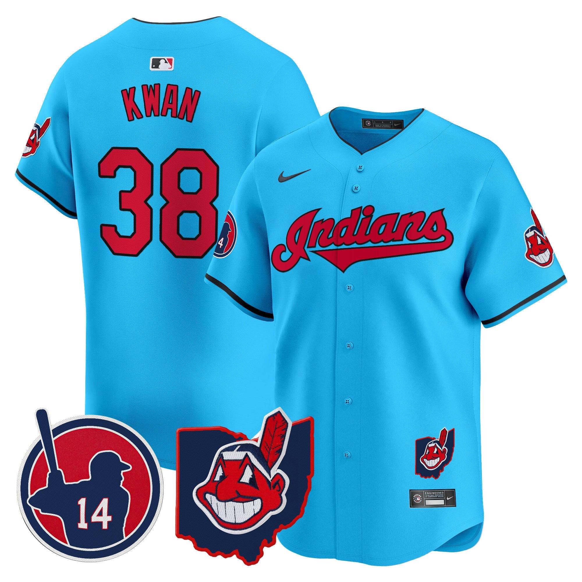 Men's Cleveland Indians Larry Doby Patch Vapor Premier Limited Jersey - All Stitched