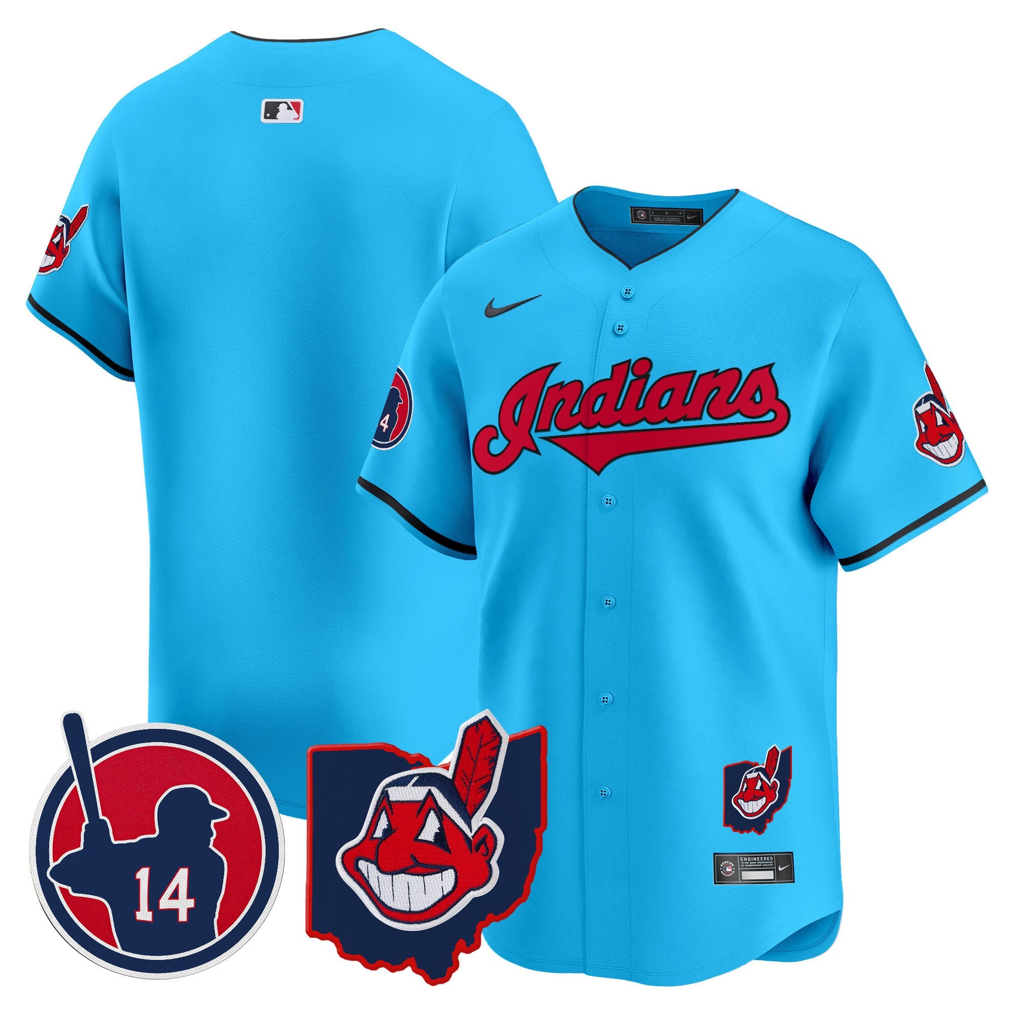 Men's Cleveland Indians Larry Doby Patch Vapor Premier Limited Jersey - All Stitched