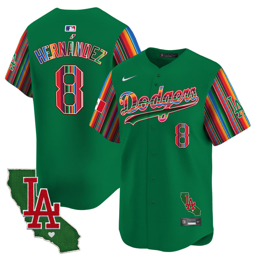 Men's Dodgers Mexico California Patch Vapor Premier Limited Jersey V5 - All Stitched