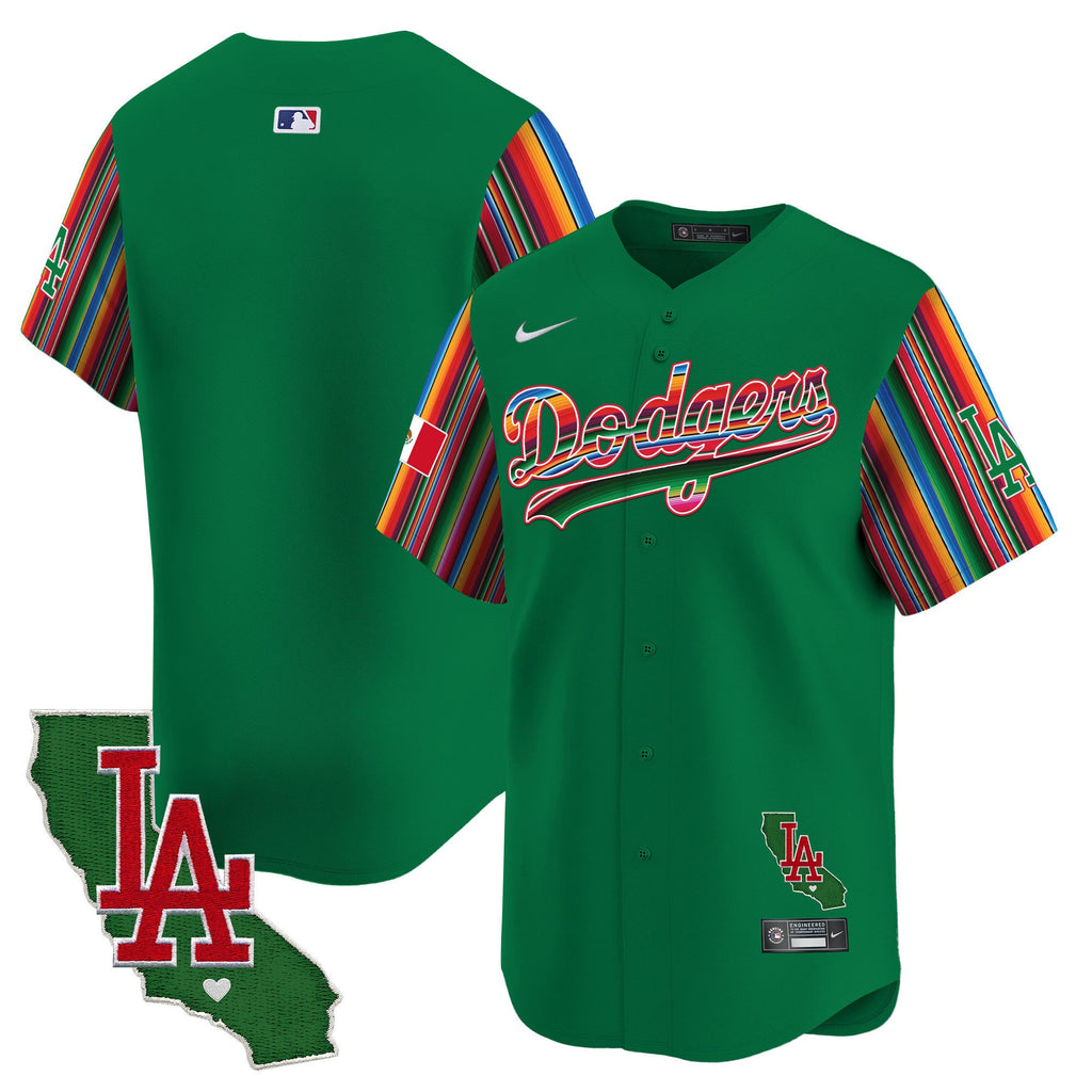 Men's Dodgers Mexico California Patch Vapor Premier Limited Jersey V5 - All Stitched