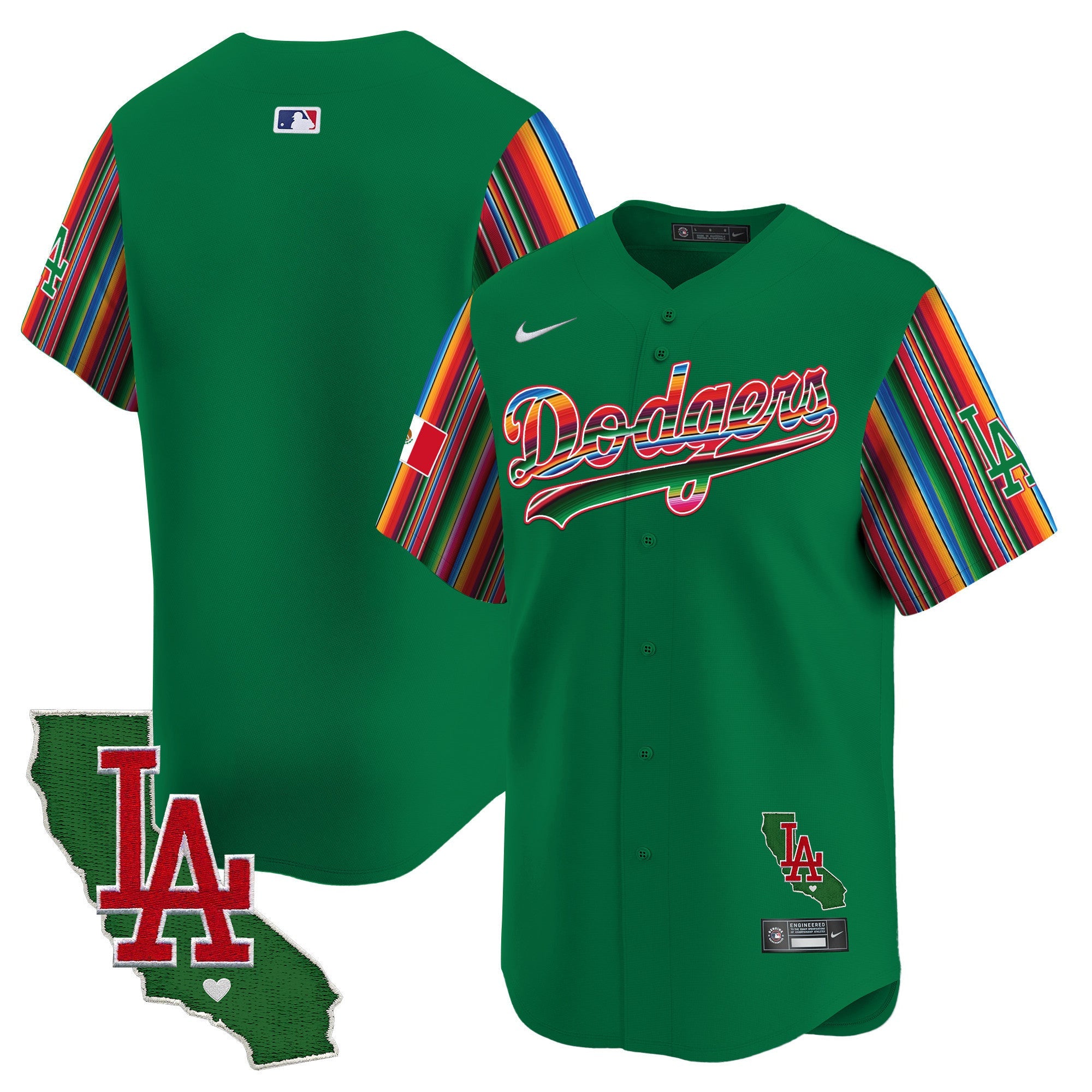 Men's Dodgers Mexico California Patch Vapor Premier Limited Jersey V5 - All Stitched