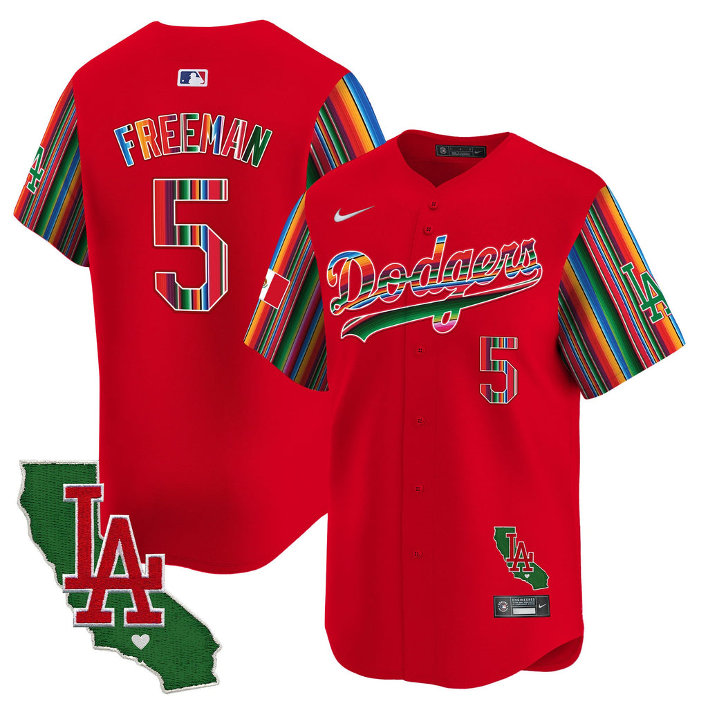 Men's Dodgers Mexico California Patch Vapor Premier Limited Jersey V5 - All Stitched