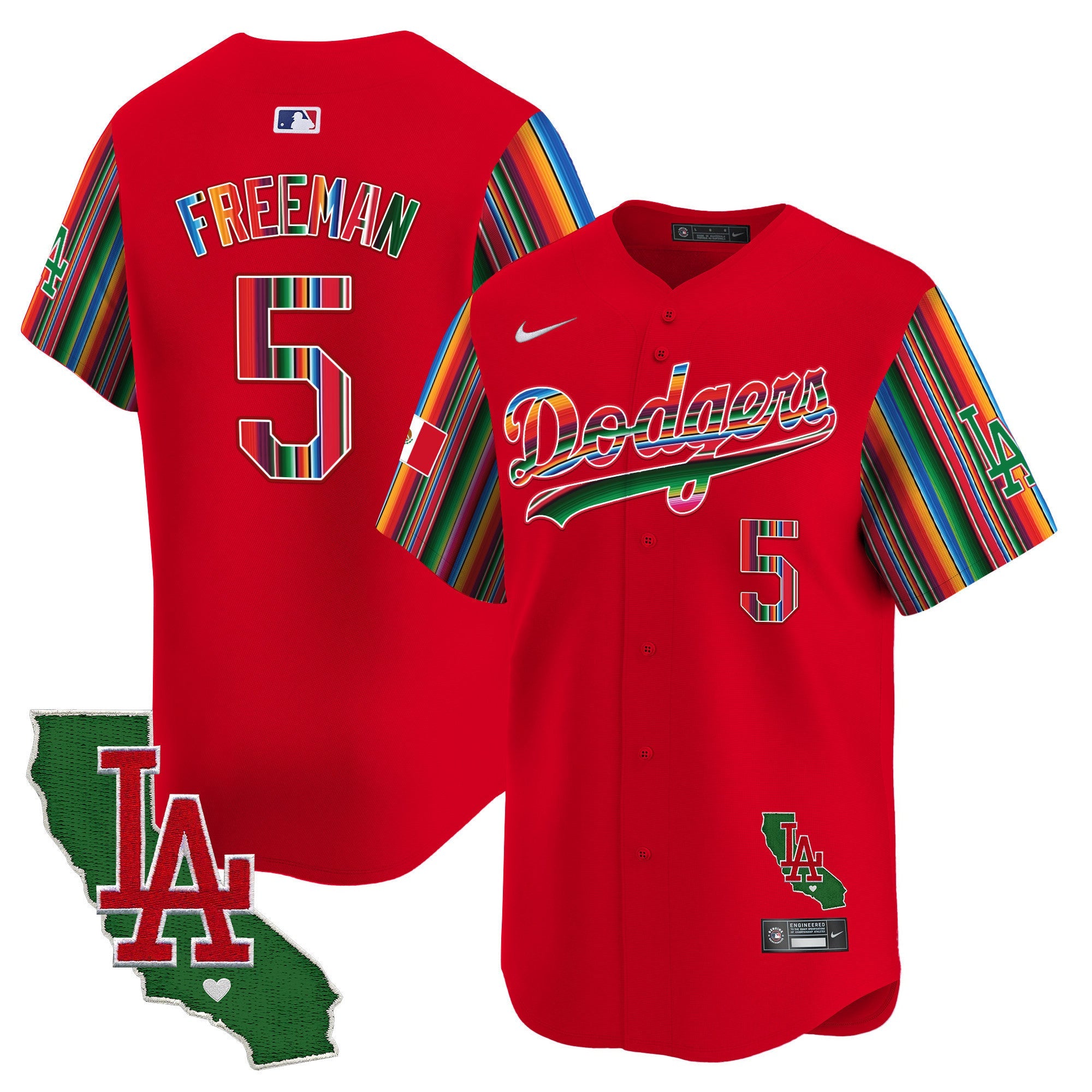 Men's Dodgers Mexico California Patch Vapor Premier Limited Jersey V5 - All Stitched