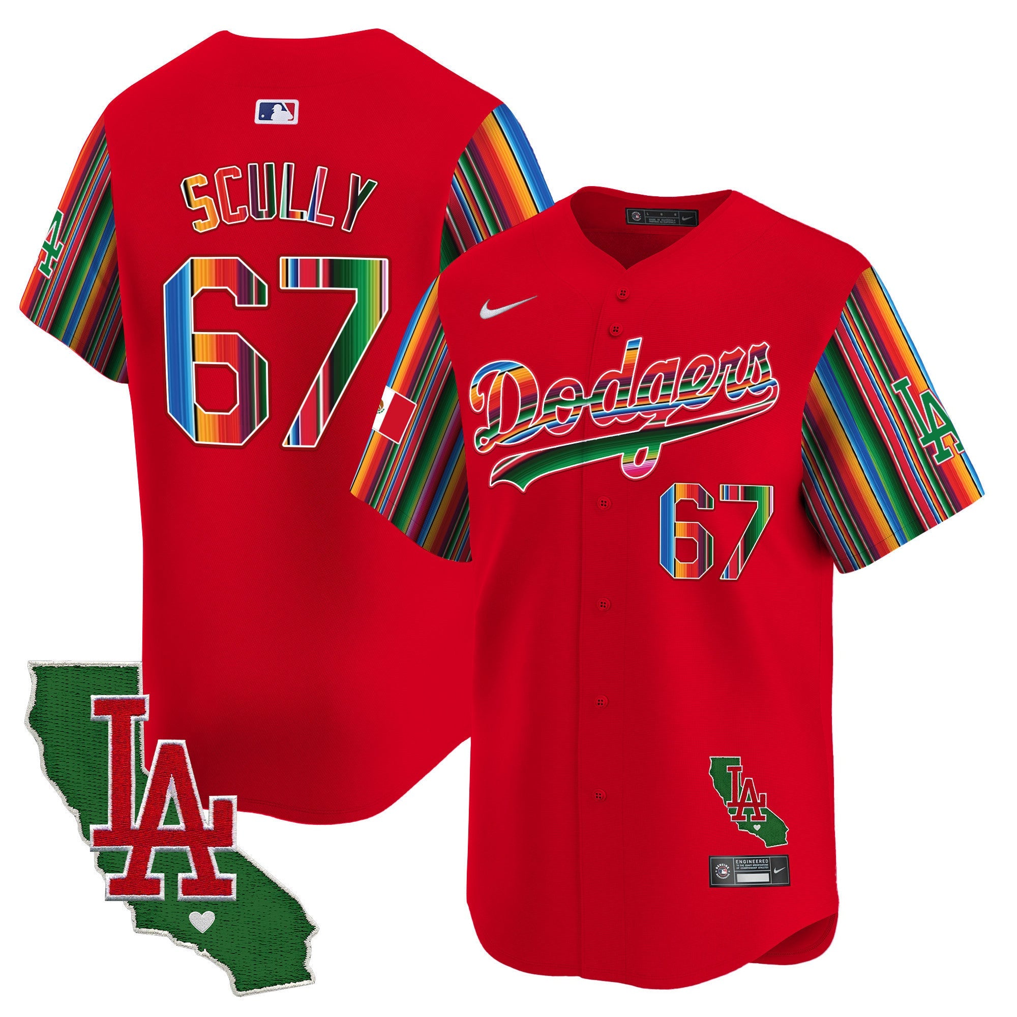 Men's Dodgers Mexico California Patch Vapor Premier Limited Jersey V5 - All Stitched
