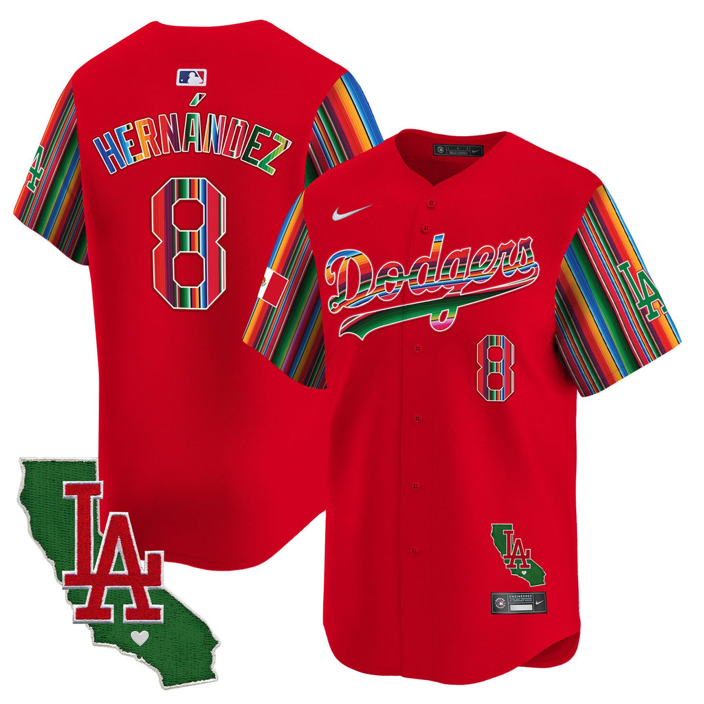 Men's Dodgers Mexico California Patch Vapor Premier Limited Jersey V5 - All Stitched
