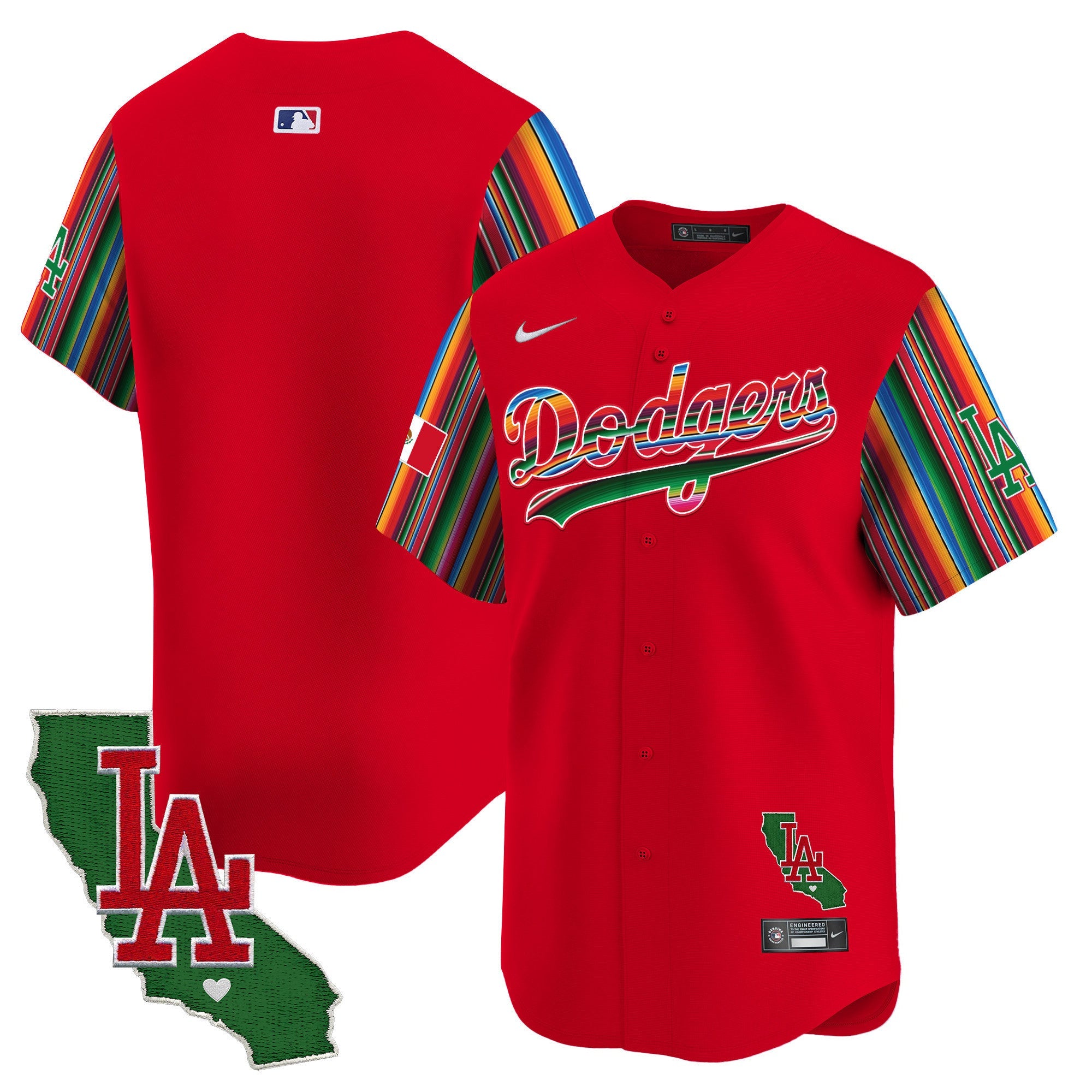 Men's Dodgers Mexico California Patch Vapor Premier Limited Jersey V5 - All Stitched