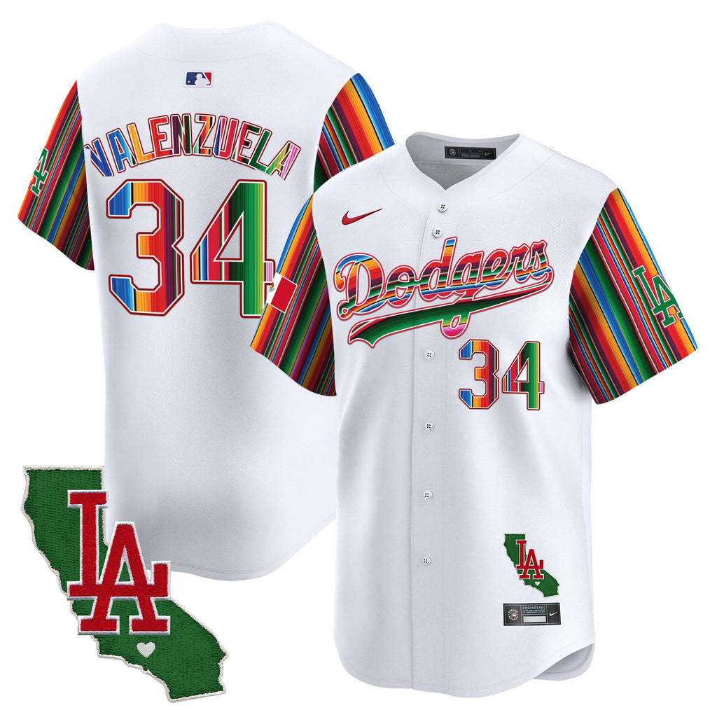 Men's Dodgers Mexico California Patch Vapor Premier Limited Jersey V5 - All Stitched
