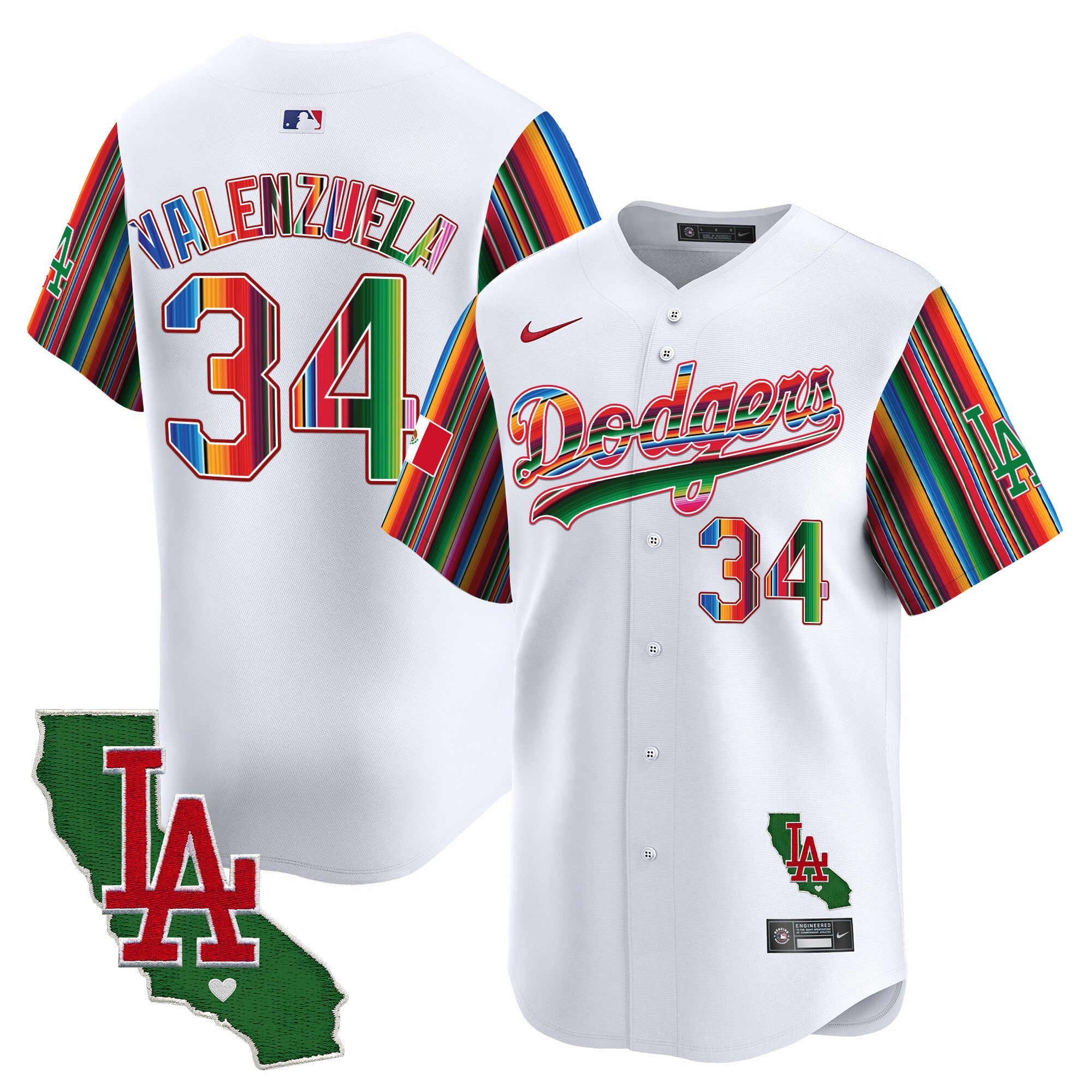 Men's Dodgers Mexico California Patch Vapor Premier Limited Jersey V5 - All Stitched