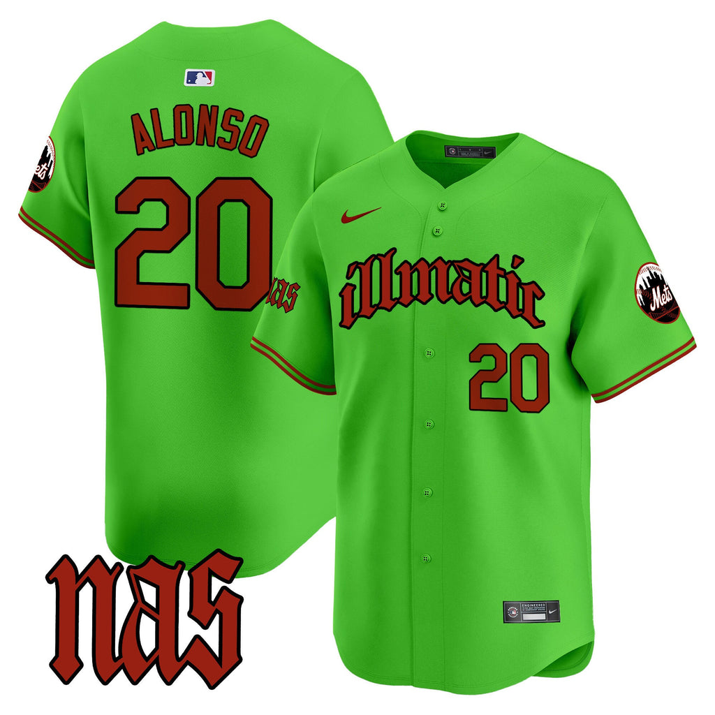 Men's Mets Nas Illmatic Vapor Premier Limited Jersey - All Stitched