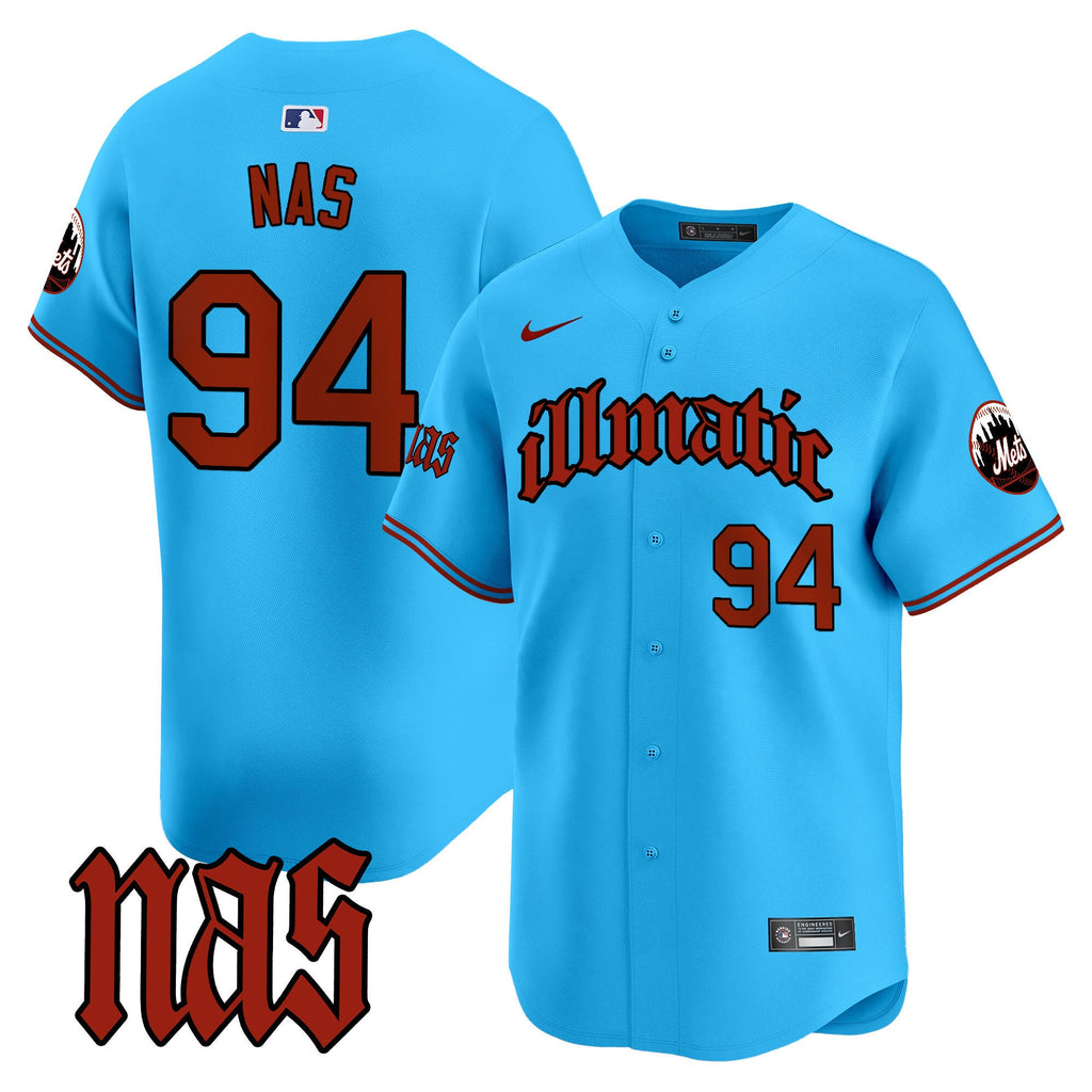 Men's Mets Nas Illmatic Vapor Premier Limited Jersey - All Stitched